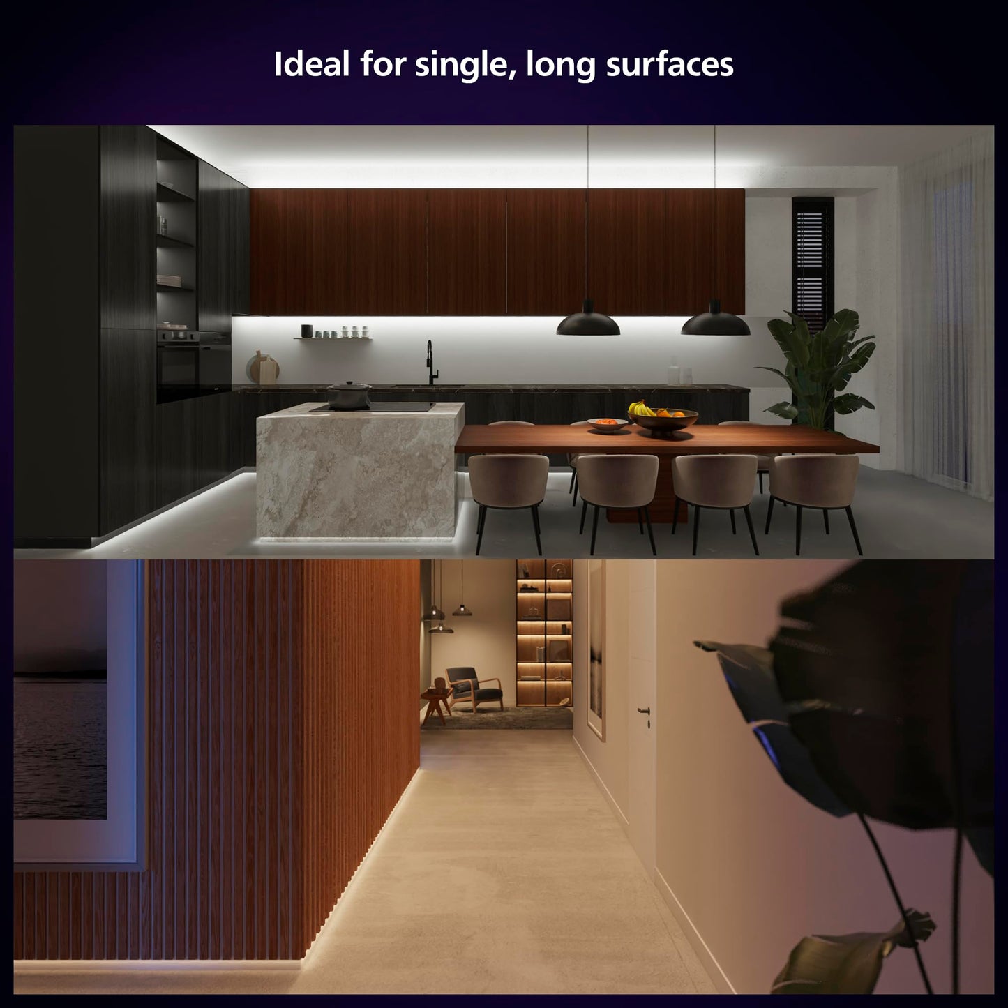 Philips Hue Indoor 3M (10FT) Smart LED Solo lightstrip Base Kit - 1 Pack - Control with Hue App - Works with Alexa, Google Assistant and Apple HomeKit
