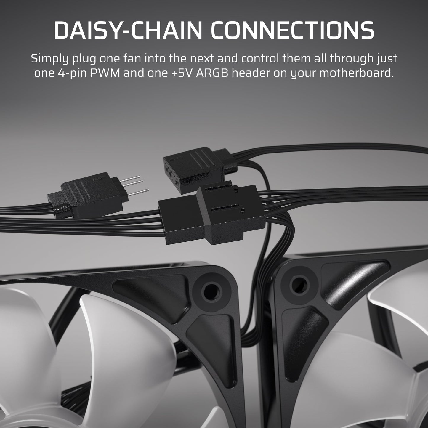 CORSAIR RS120 ARGB 120mm PWM Fans – Daisy-Chain Connection – Low-Noise – Magnetic Dome Bearing – Triple Pack – Black