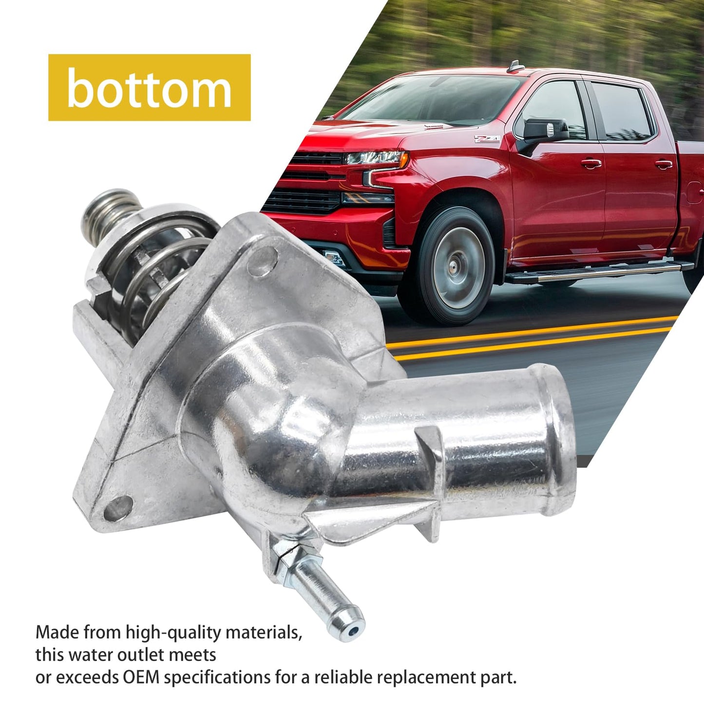 MDEOOSKY 12674639 Engine Thermostat Housing Assembly Aluminum Replacement for Silverado 1500 4.3L 5.3L 2014-2018 Escalade 2015-2020 6.2L Yukon 2015-2020 5.3L 6.2L Sierra 1500 2014-2018