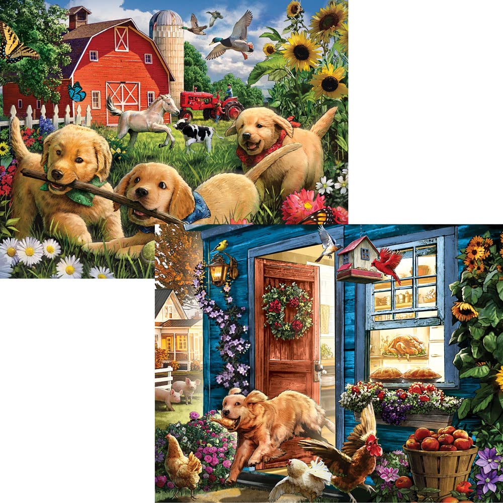Bits and Pieces – 4-in-1 Multi-Pack - 300 Piece Jigsaw Puzzles for Adults – 300 pc Puzzle Set Bundle by Artist Larry Jones - 16" x 20" (41 cm x 51 cm)