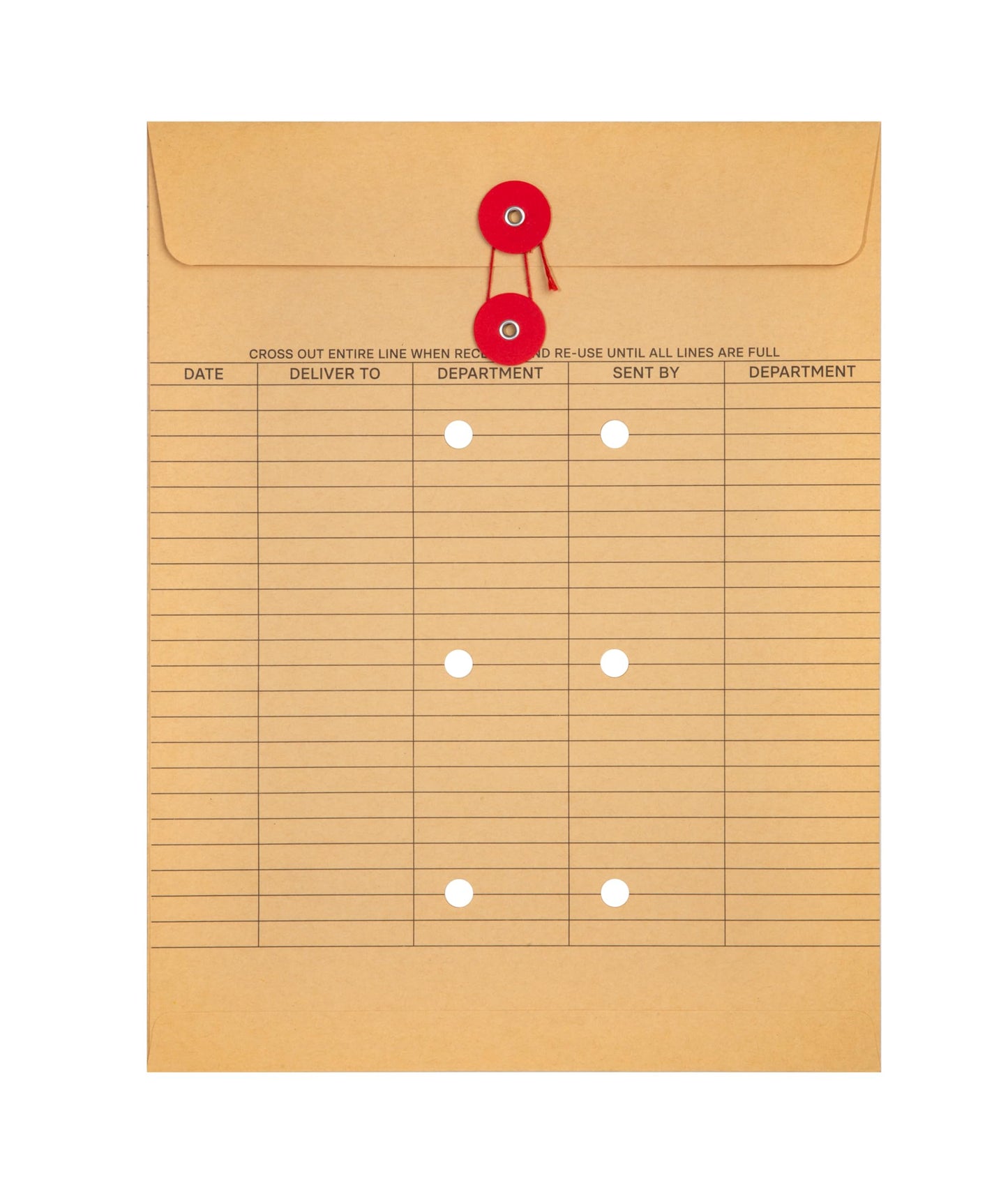 Interoffice Envelopes with String, 10" x 13" String Tie Interdepartmental Envelopes, Sturdy 100gsm Paper (Pack of 100)