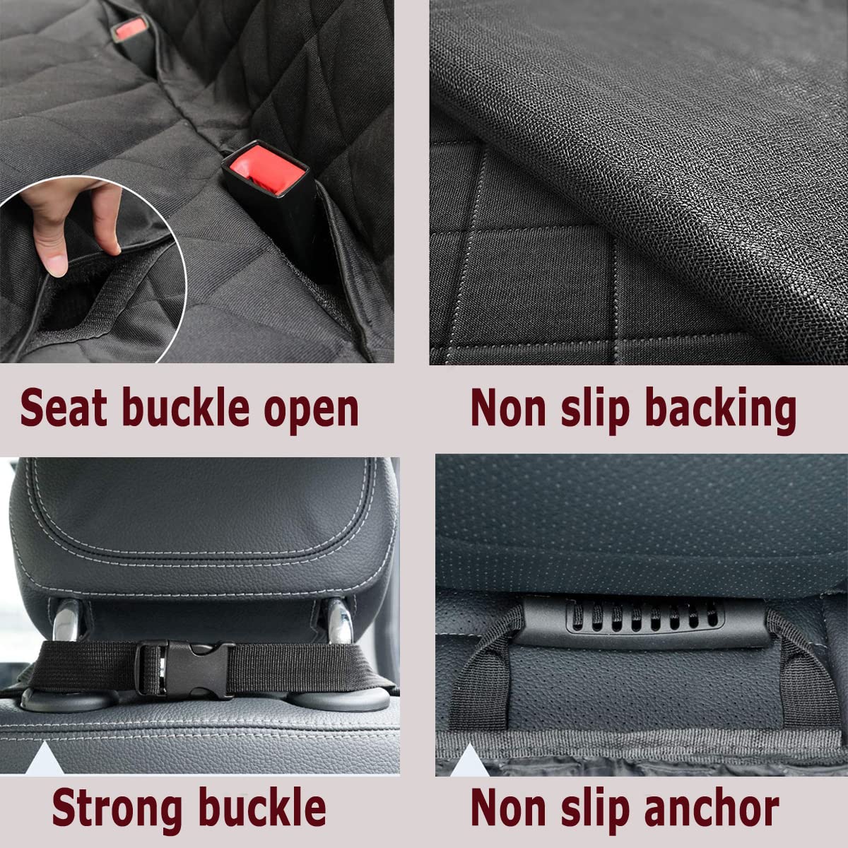 Pets Dog Seat Cover for Back Seat with Mesh Window, 100% Waterproof Heavy-duty Dog Hammock Car Seat Covers for Dogs Non Slip Protection Against Dirt ,Pet Fur, Dog Car Back Seat for Cars SUVs