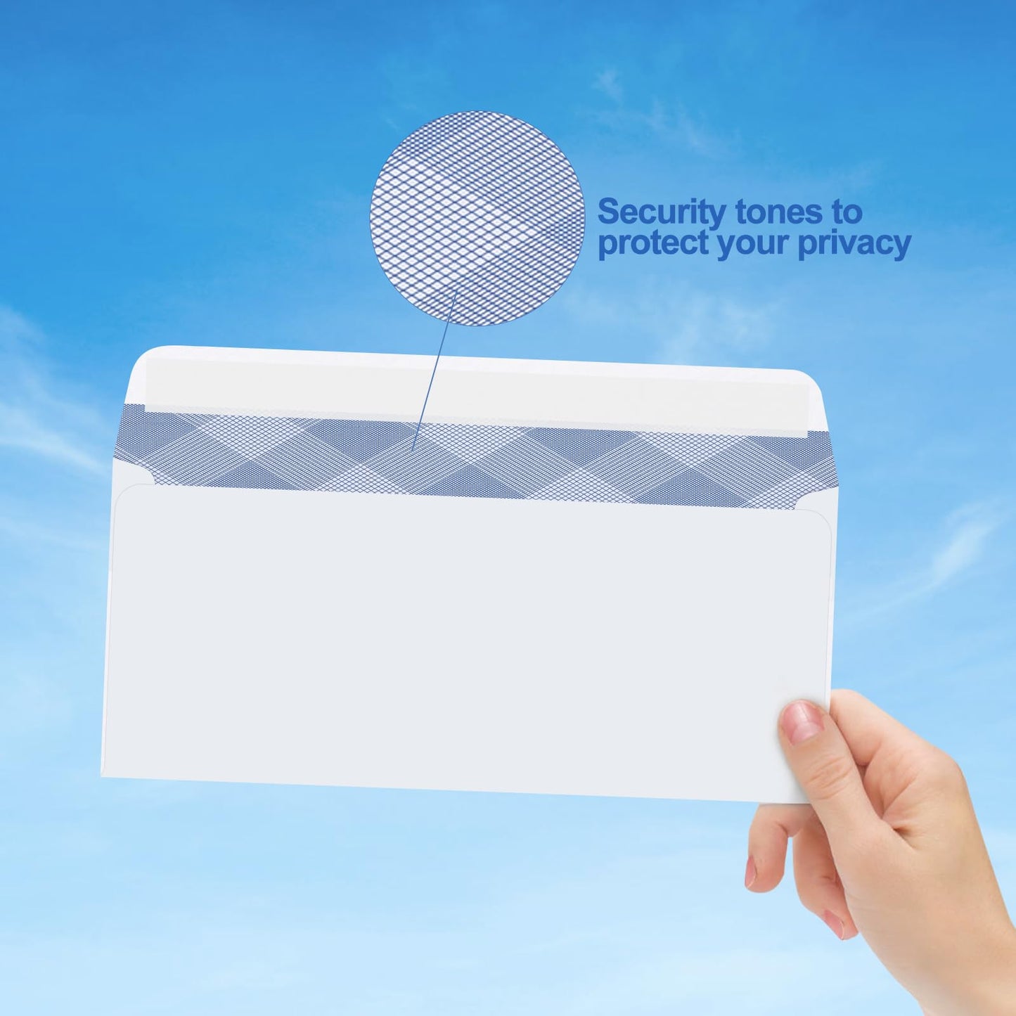#10 Security Self-Seal Envelopes, PANDRI Windowless Business Mailing Envelopes, Security Tint Pattern for Secure Mailing, Invoices and Statements, Size 4-1/8 x 9-1/2 Inch - 24 LB - 500 Count