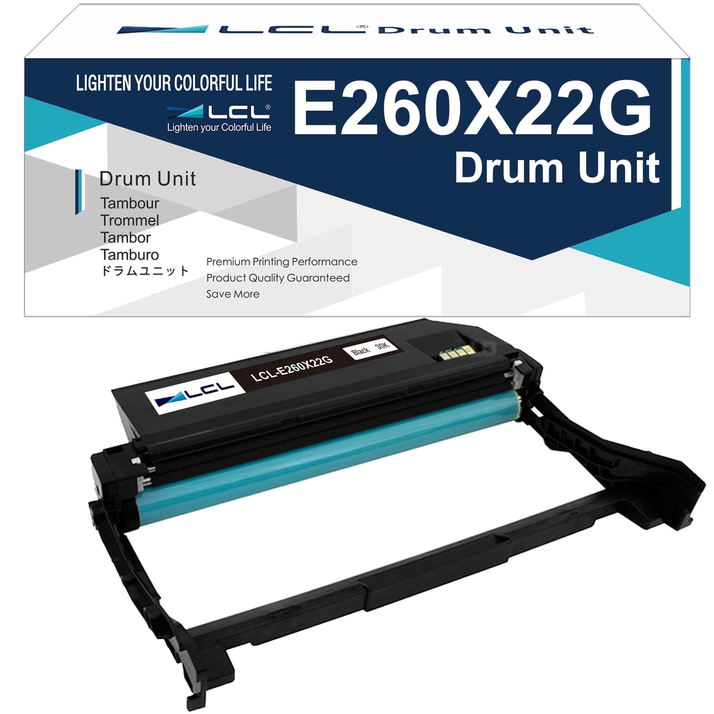 LCL Compatible Drum Unit for Lexmark E260X22G (1-Pack,Black) for Lexmark E260d 260dn 360d 360dn 460dn 460dw X264 363 364 463 464 466