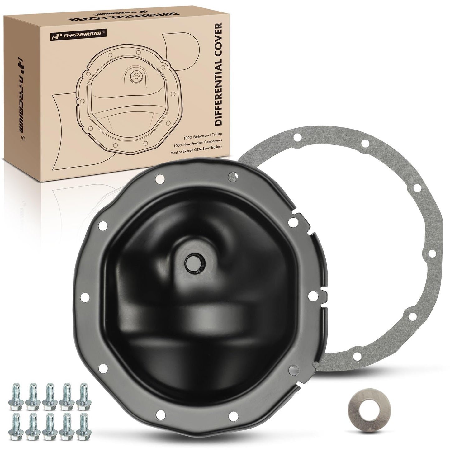 A-Premium Rear Differential Cover W/Gasket Fit for Chevy, GMC & Cadillac Models - Silverado 1500 Sierra Suburban Express Sonoma Tahoe Yukon S10 Blazer Jimmy Escalade 1998-2010, with Magnet & 10 Screws
