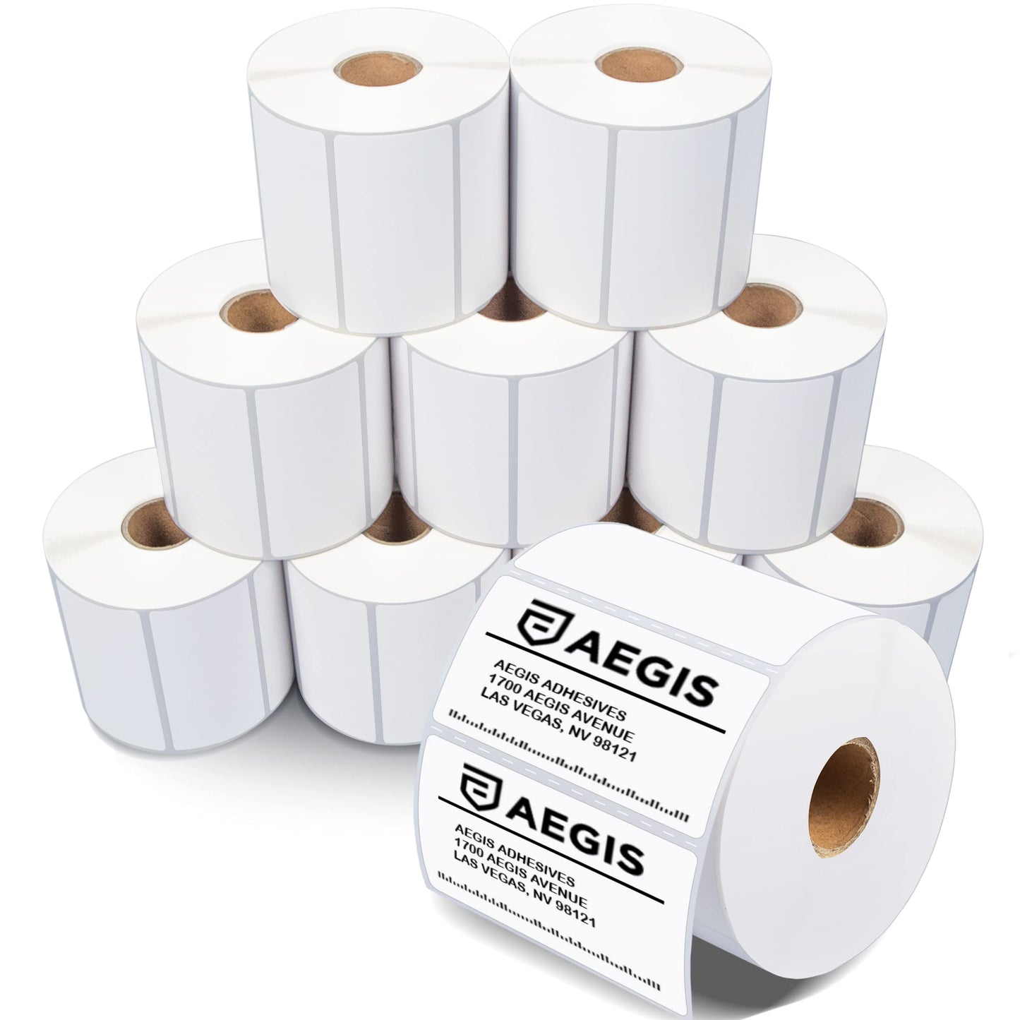 Aegis Adhesives - 3" X 1.5" Direct Thermal Labels (10 Rolls, 900 Labels/Roll) for Shipping and Postage - Perforated, Compatible with Rollo, Zebra, and Other Desktop Label Printers