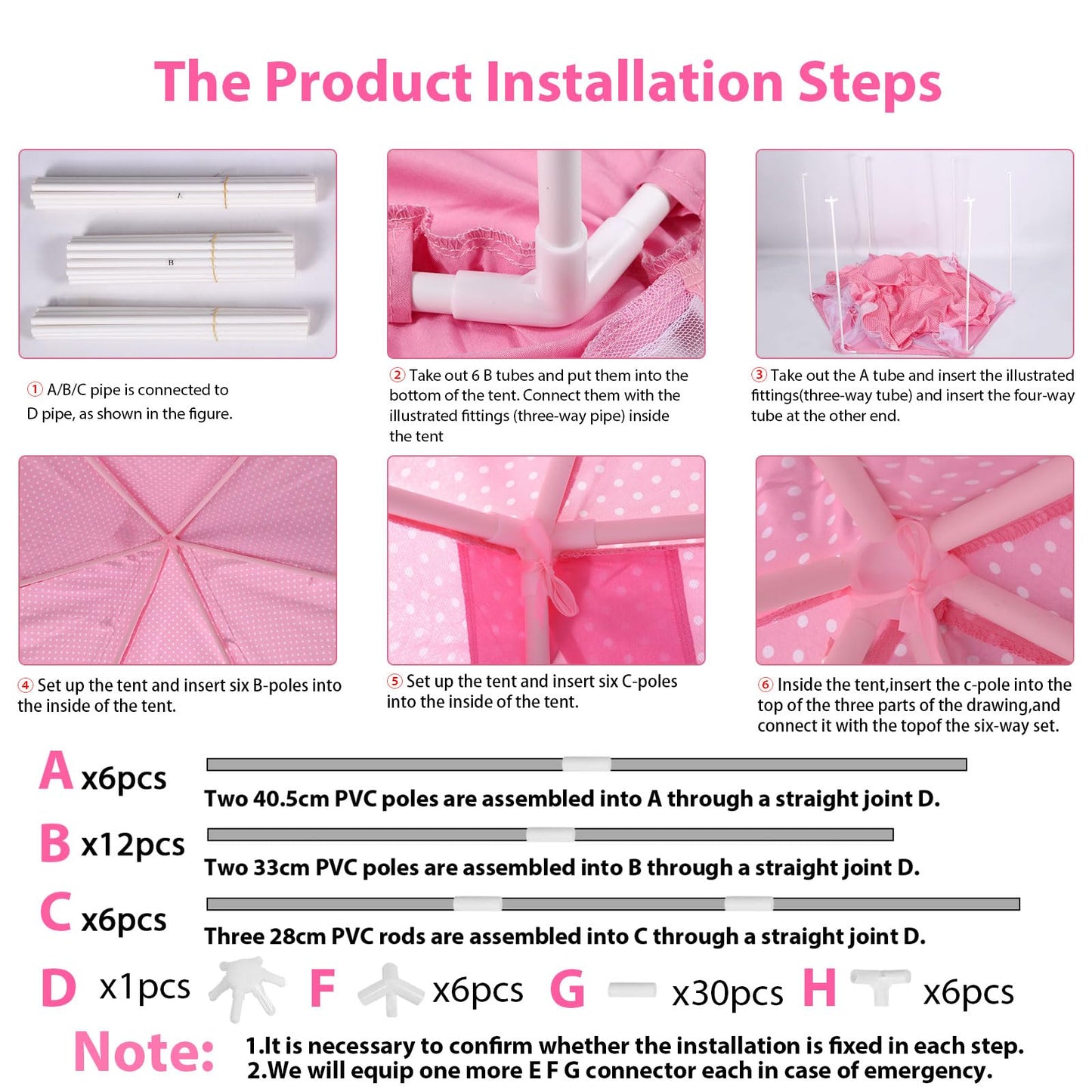 Princess Tent with Rug,Pink Play Tent for Girls,Princess Castle Playhouse for Kids Indoor or Outdoor Games,55x 53 inches