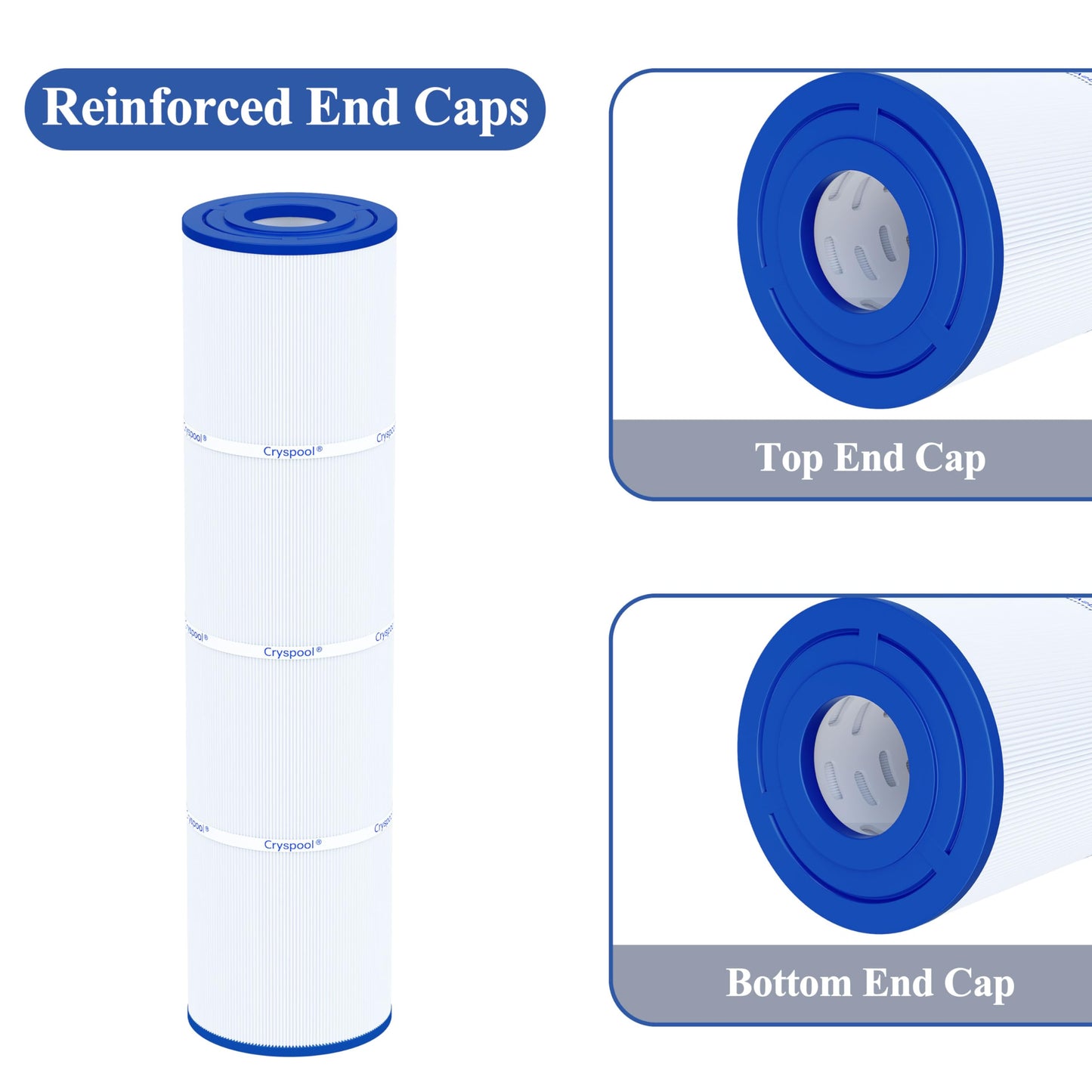 Cryspool 04086 Filter Compatible with Rainbow RTL-75, Custom Molded Products 25390, C-4975, PRB75, R173435, 17-2632, 75 Sq. Ft Spa Filter Cartridge, 2 Pack
