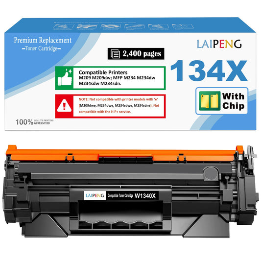 134X Black Toner Cartridge [with CHIP] Replacement for H P 134X W1340X 134A W1340A Compatible for Laserjet M209 M209dw MFP M234 M234dw M234sdw M234sdn Printers W1340X (Black x 1)