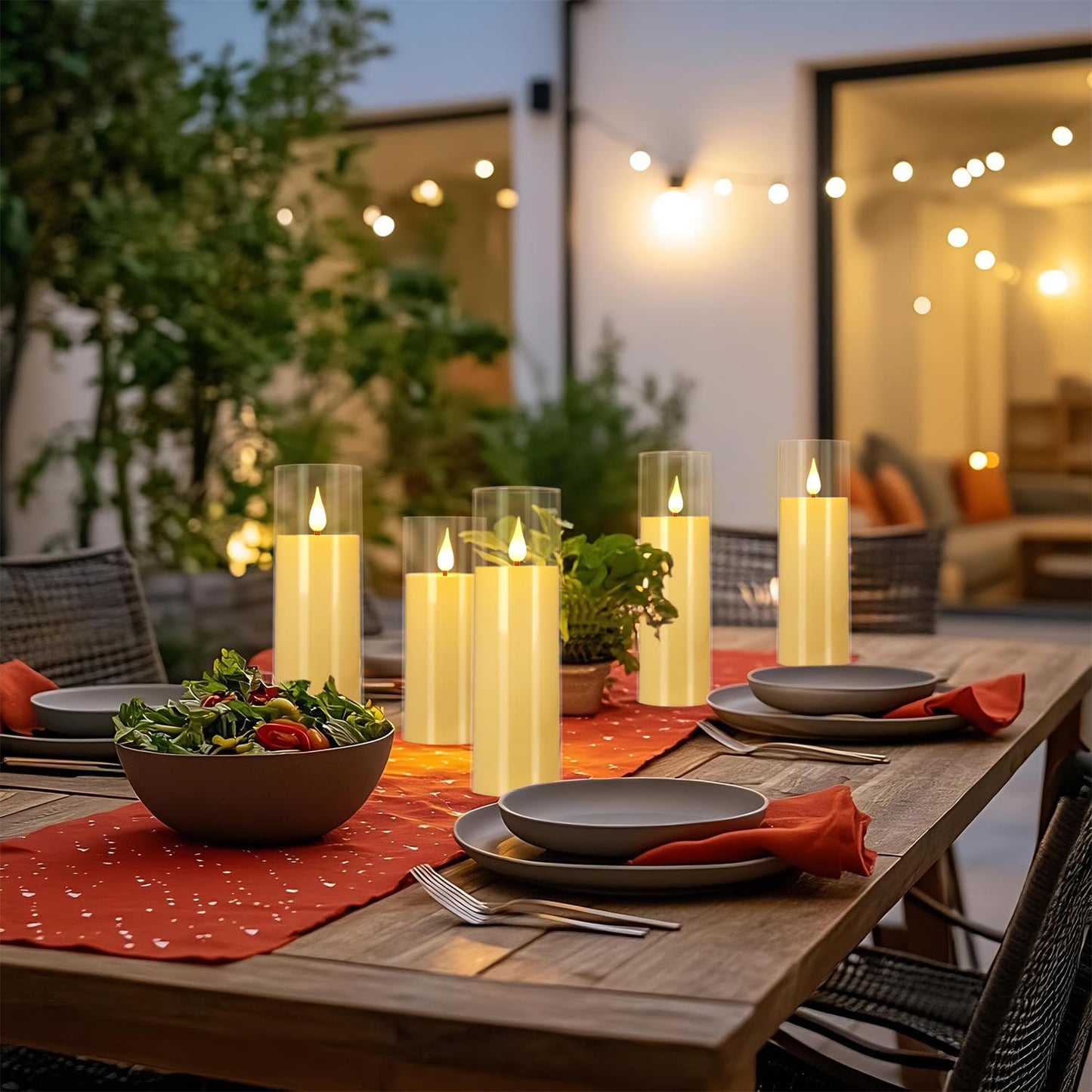 Aamdkcyu 24-Pack Flameless Candles with Remote, B-Series Acrylic LED Candles in 3 Sizes, Timer & 10 Brightness Levels for Home Decor, Wedding, Centerpieces