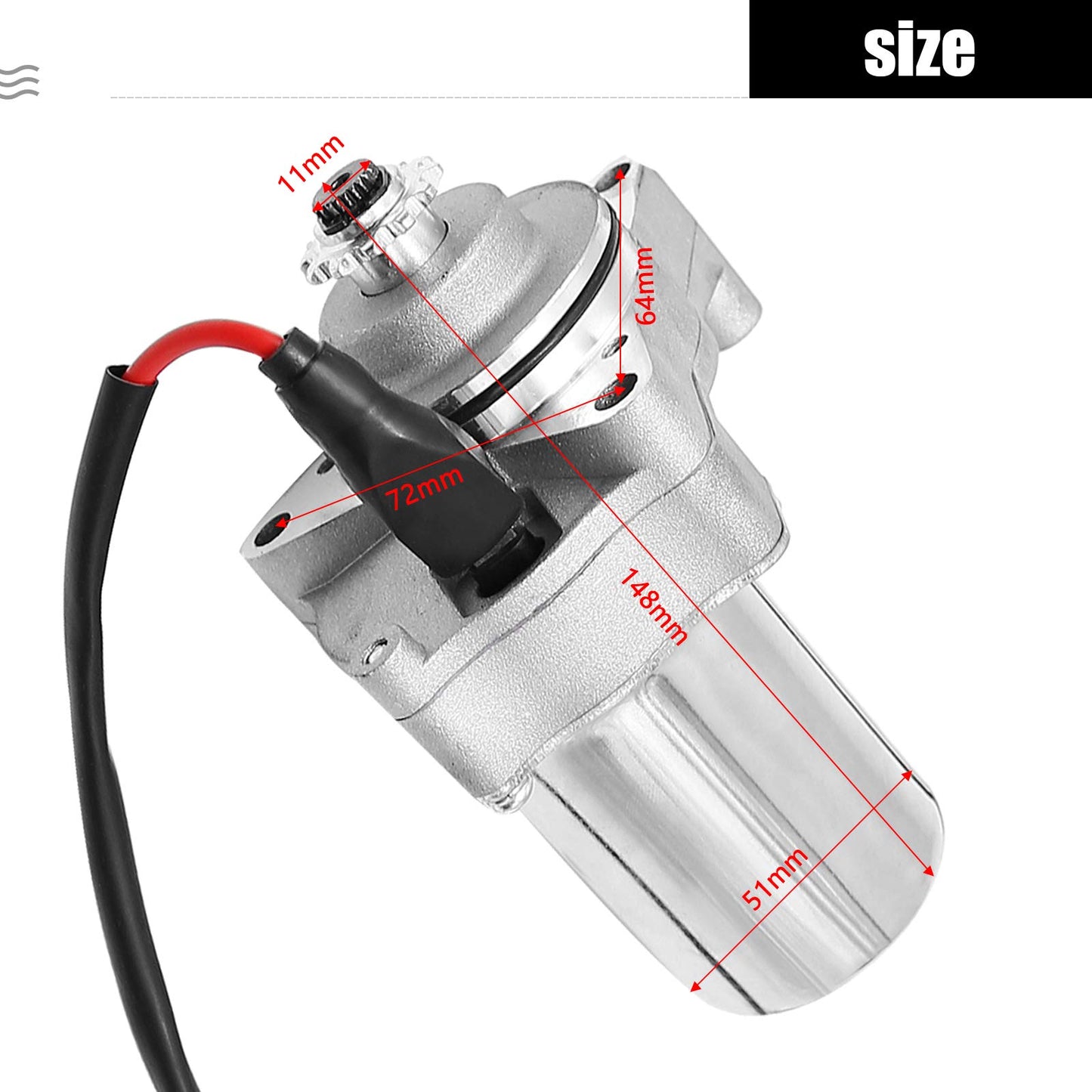 Vkinman Electric Starter Motor Replacement for 50cc 70cc 90cc 100cc 110cc 125cc Dirt Bikes Go Karts ATVs Pit Bike Dune Buggy Sandrail Quad 4 Wheelers SSR Roketa Taotao Coolster Jonway