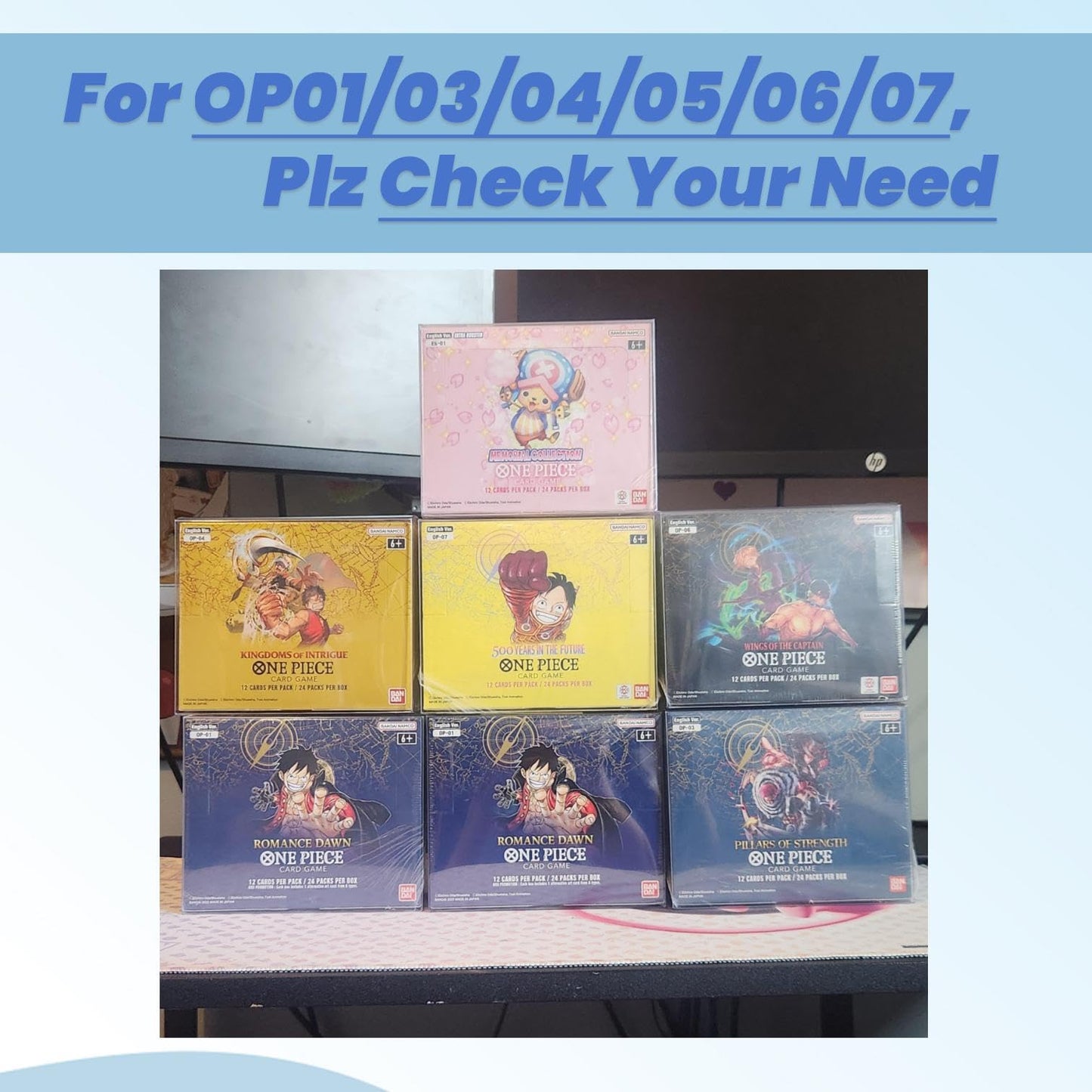 HOUSYLOVE PET OPCG Booster Protectors for One Piece Card Game (10 Pack) - 0.5mm Thick Clear ONE PIECE TCG Booster Display Box - Suits OP01/OP03/OP04/OP05/OP06 Protector Case