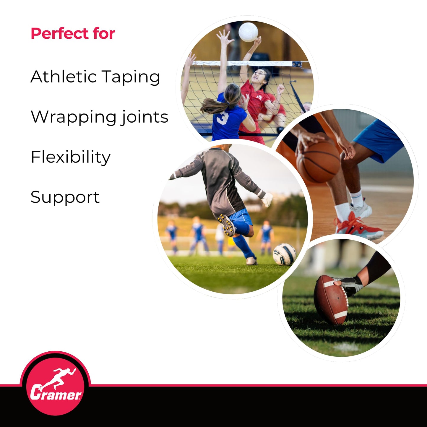 Cramer Tape Underwrap, Bulk Case of 48 Rolls of PreWrap for Athletic Taping, Hair Tie, Headband, Patellar Support, Pre-Wrap Athletic Tape Supplies, 2.75" X 30 Yard Rolls of Pre Wrap