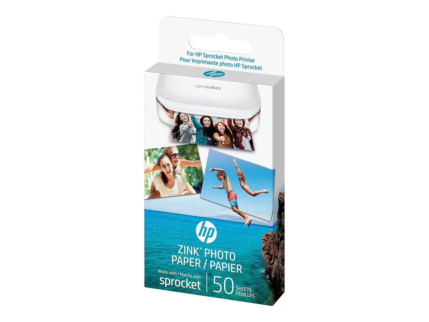 HP Sprocket 2x3 Premium Zink Sticky Back Photo Paper (50 Sheets) Compatible with HP Sprocket Photo Printers
