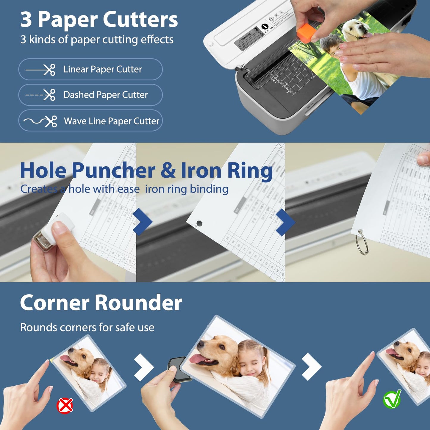 OidoZac Laminator Machine, 11 in 1 Laminating Machine with 36 Laminating Sheets, A4/Letter Size Desktop Thermal Laminator 2 Temperature Modes 3 Cutters Built-in Paper Trimmer for Office School Home