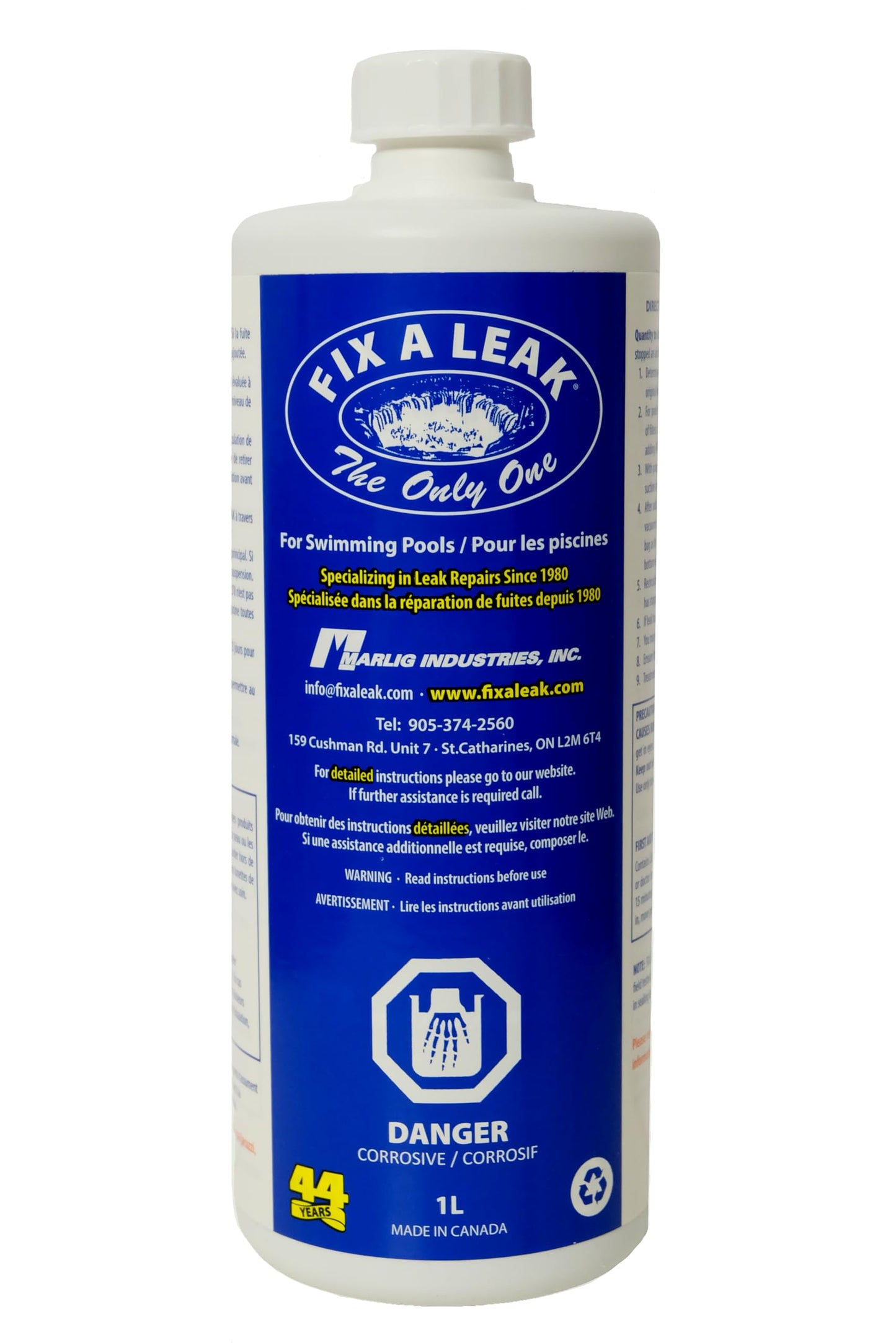 Pool and Hot Tub Leak Sealer from Fix A Leak The Only One - 1 Litre / 32 oz Bottle