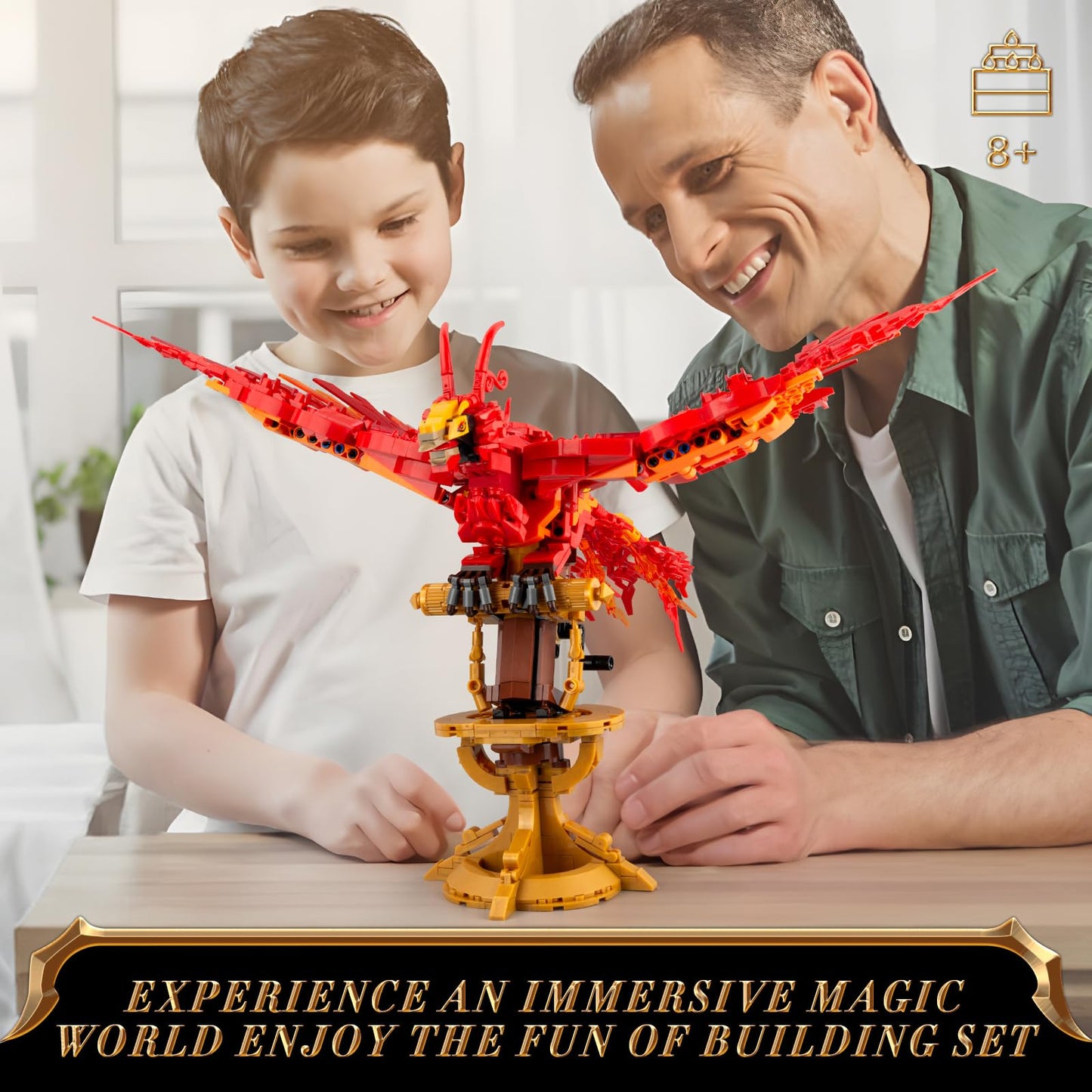 Vziimo Harry Phoenix Building Set, Bird Animals Set Wings Adjustable Building Kit, Collectible Harry Model Toys Gifts for Adults Kids Fans 12+ (938 PCS)