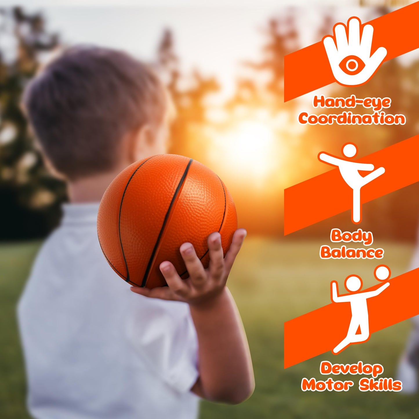Billeeit Mini Sports Balls Set for Toddler 1-3 Kids 3+, First Sports Bag Include 1 Each of 3.5" Foam Soccer, Tennis Ball, Basketball, Football, Baseball, Volleyball, Fun Baby Ball Toys, Set of 6