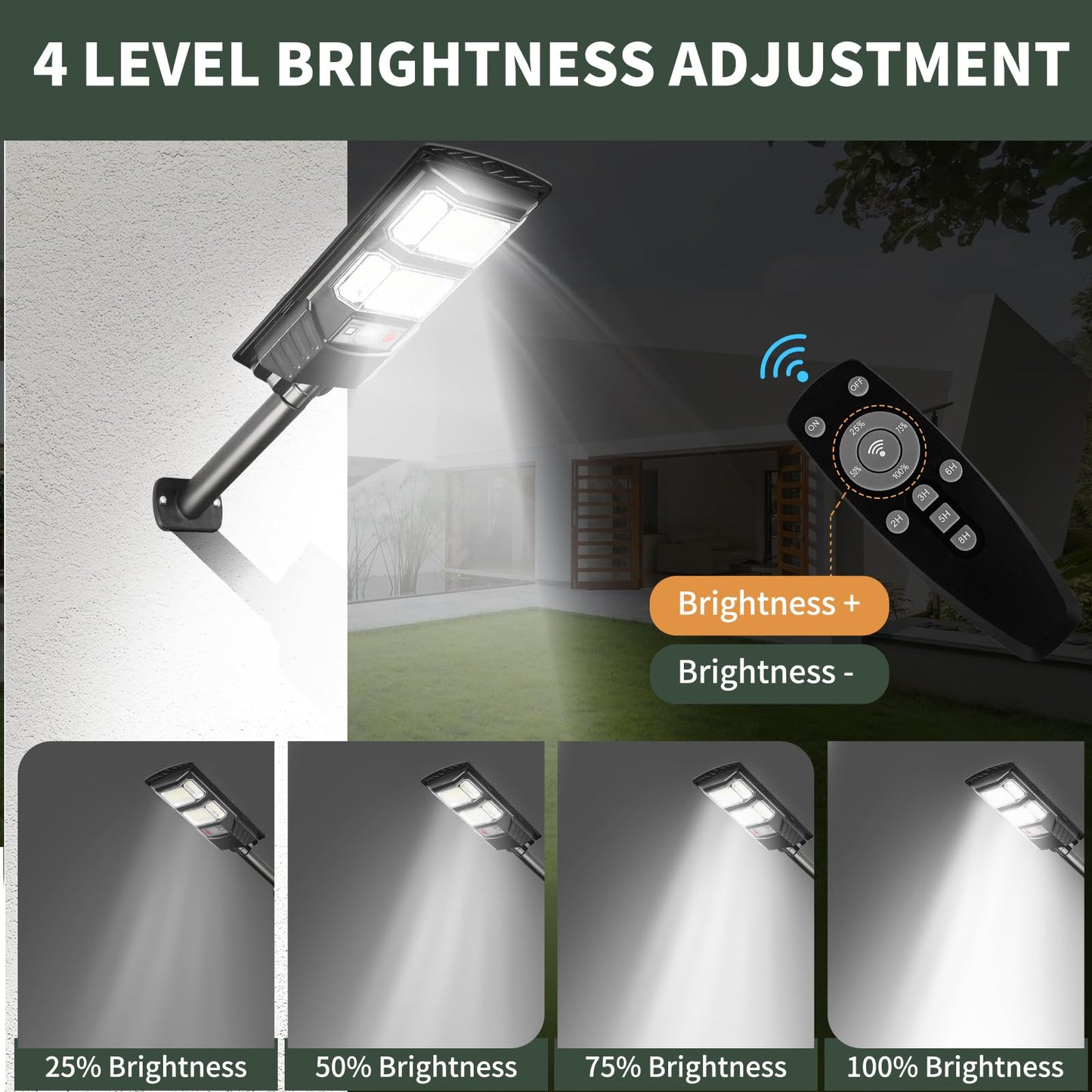 Solar Flood Lights Outdoor 2 Pack Waterproof Dusk to Dawn Solar Powered Street Lights Motion Sensor Wide Angle Security Wall Mount Lamp Remote Control for Backyard Parking Path