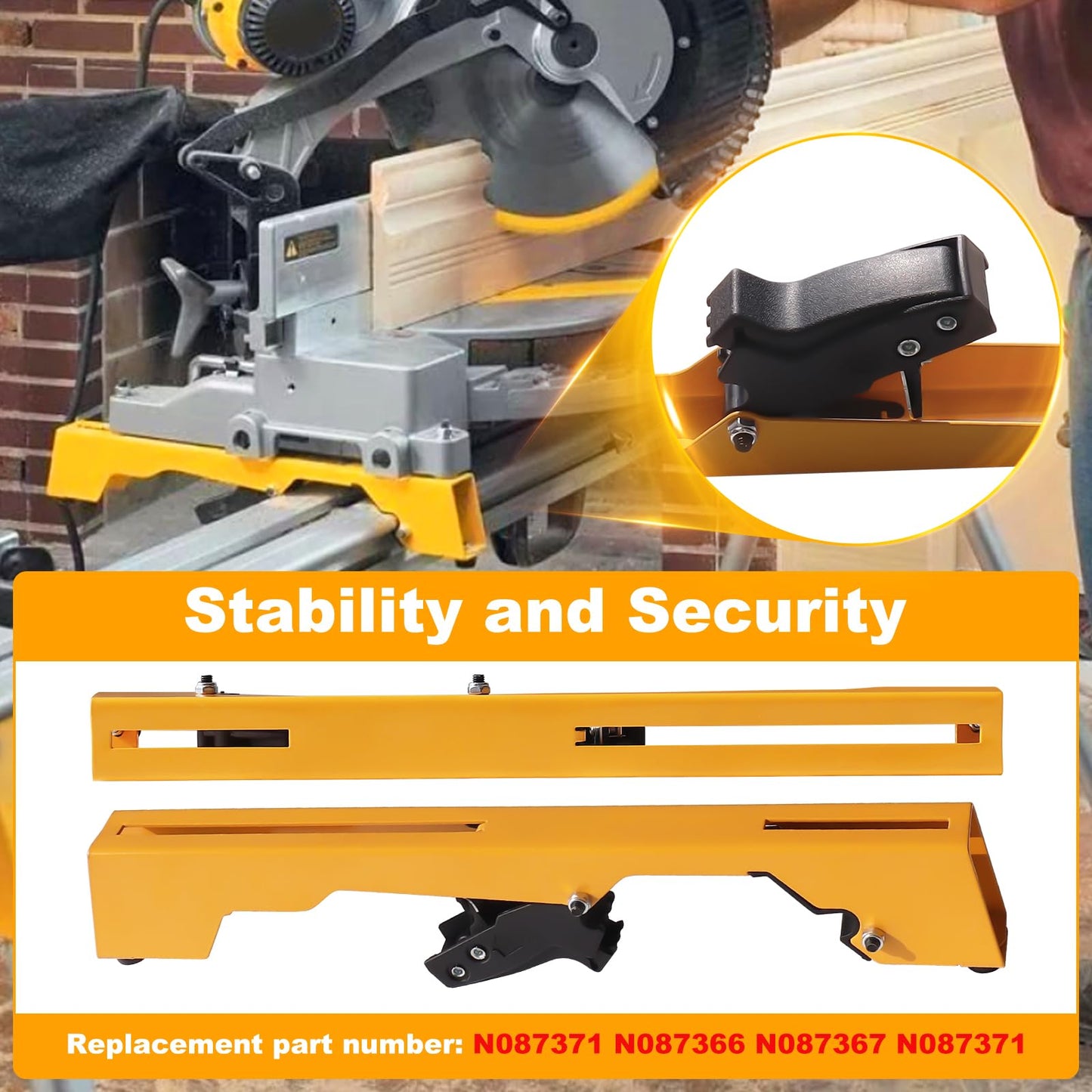 2 Pack Miter Saw Mounting Brackets, Large Heavy Duty Miter Saw Compatible with DWX723, DWX724, DWX725, DWX725B and DW723 Stands Yellow