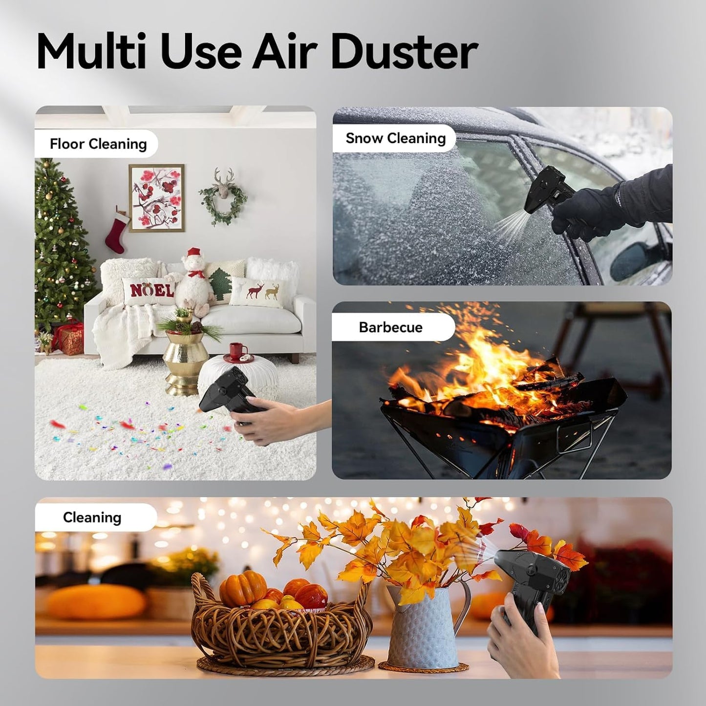 Compressed Air Duster, 4-Gear Adjustable 350000RPM Electric Air Duster,Jet Dry Blower Replace Air Can - No Canned Air Duster，10000mAh Rechargeable Air Blower for Deep Computer Clean (Black-2)