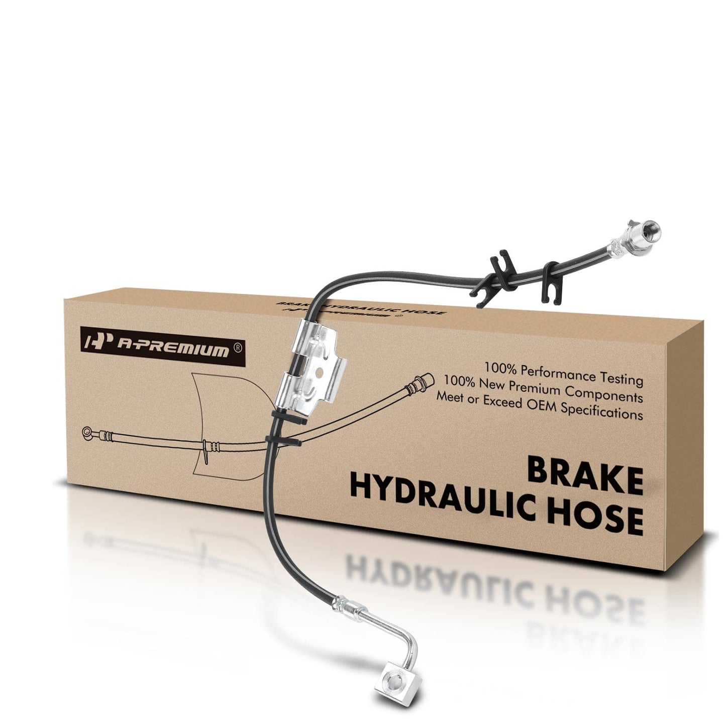 A-Premium Front Driver Side Brake Hydraulic Hose Compatible with Dodge and Ram Models - Ram 2500/Ram 3500 2003-2010, 2500 2011-2013, 3500 2011-2012, 4WD Model Only