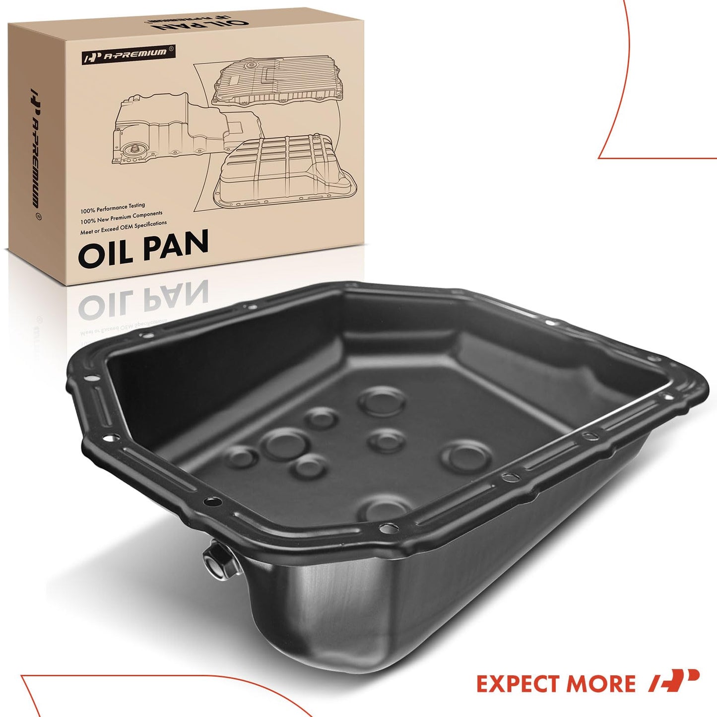 A-Premium Transmission Oil Pan with Drain Plug Compatible with Hyundai Accent 2000-2010, Dodge Attitude 2006-2008, Verna 2004-2005, Kia Rio 2006-2011, Rio5 2006-2011, 1.4L 1.6L