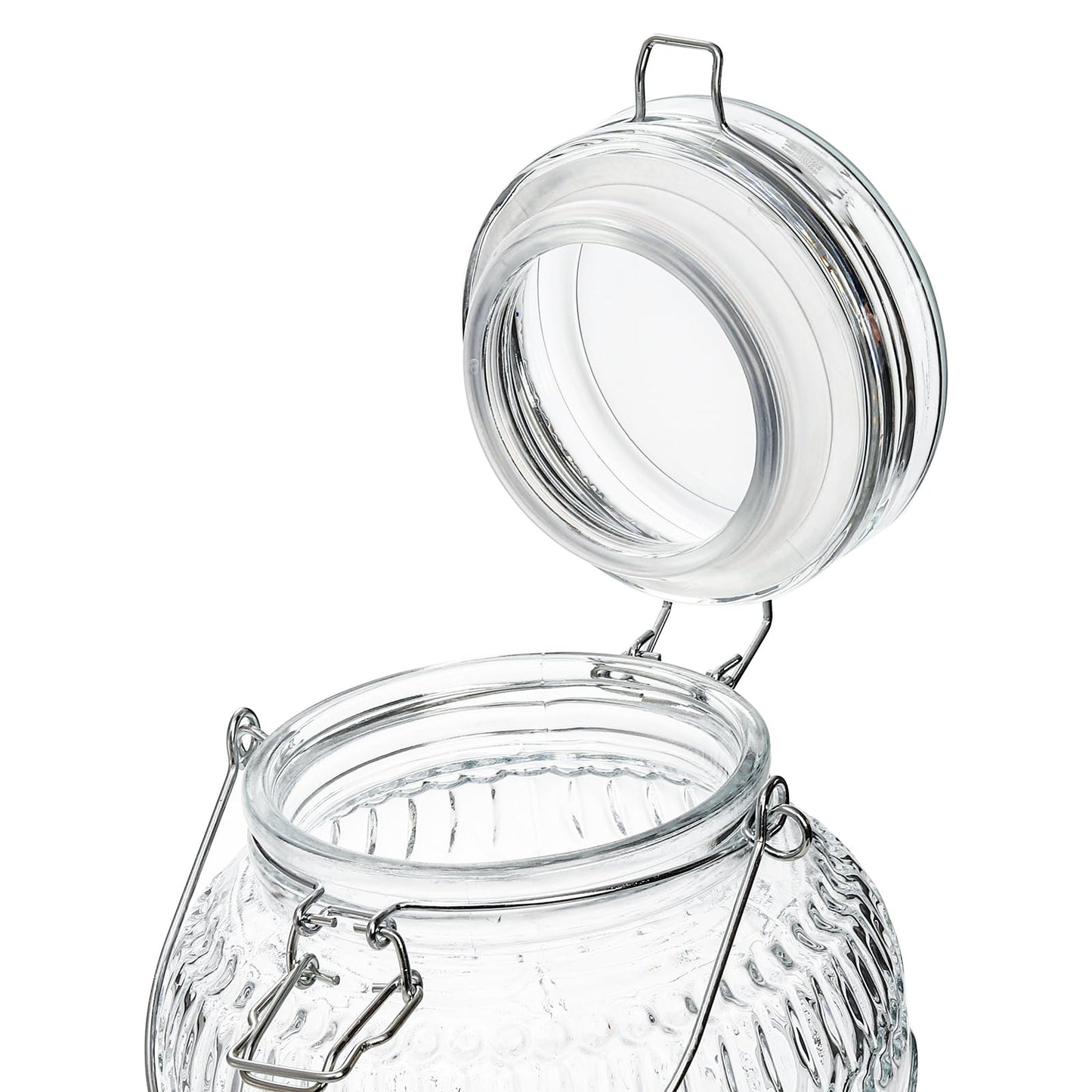 Kingrol 1 Gallon Glass Drink Dispenser with Lid and Spigot - Wide Mouth, Leak Proof Juice Pitcher- Vintage Beverage Dispenser for Party, Wedding, Picnic
