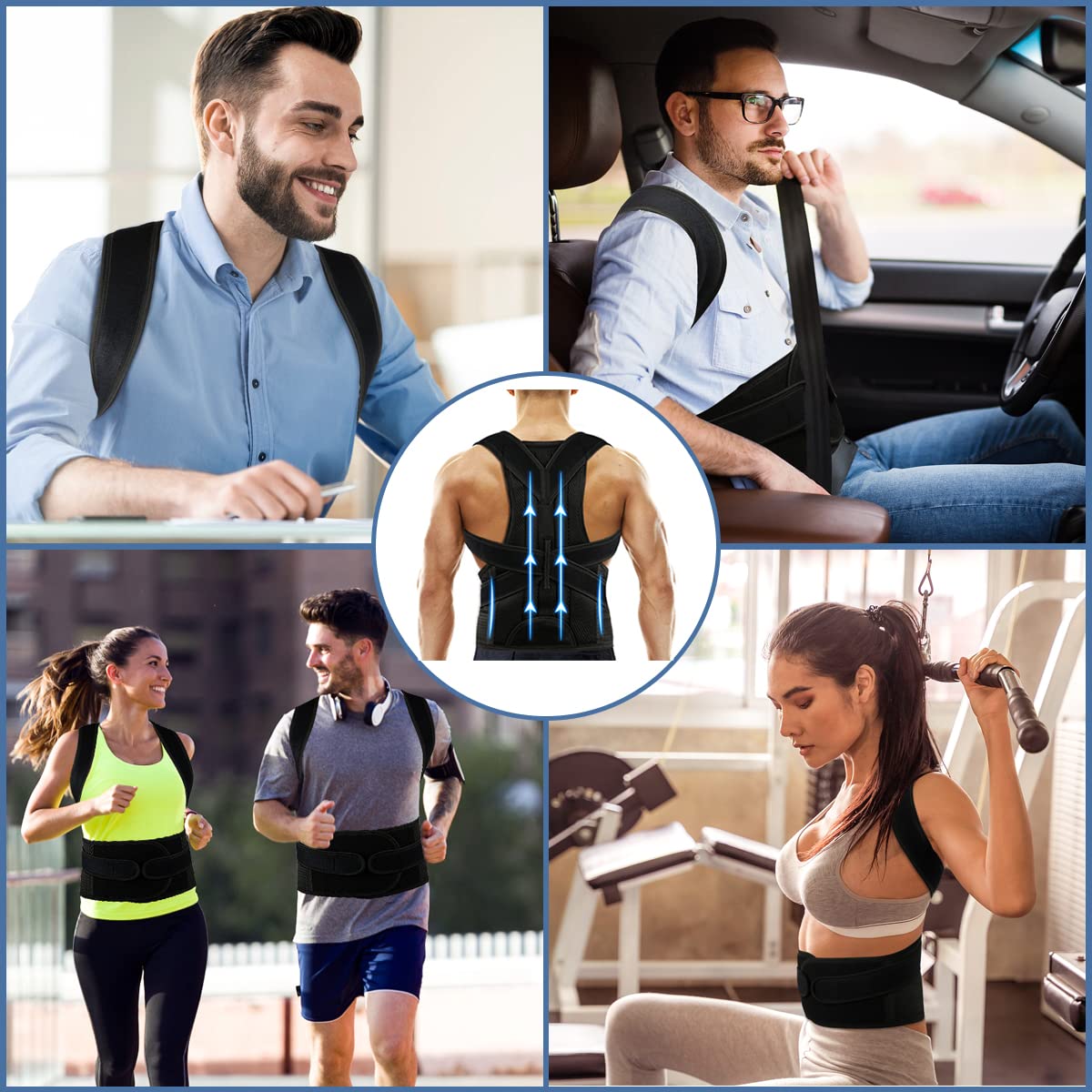 Back Brace Posture Corrector for Women and Men - Relief for Waist, Back and Shoulder Pain - Adjustable and Breathable Posture Back Brace - Improve Back Posture and Provide Lumbar Support XL(37"-42")