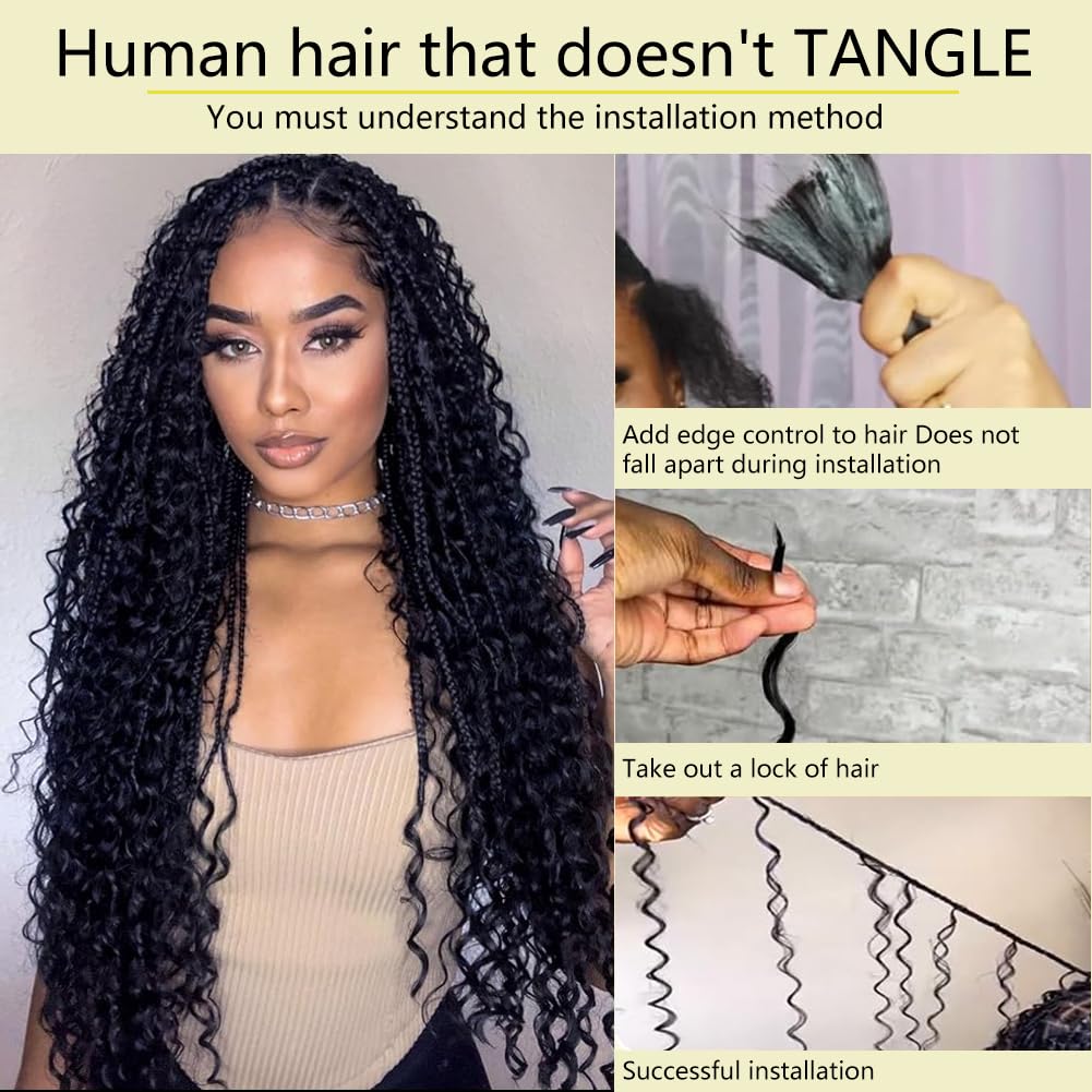 Human Braiding Hair 2 Bundle 100g 20 Inch Deep Wave Bulk Human Hair for Braiding No Weft Brazilian Virgin Curly Human Hair Extensions for Boho Braids Wet and Wavy Human Hair Braiding Hair
