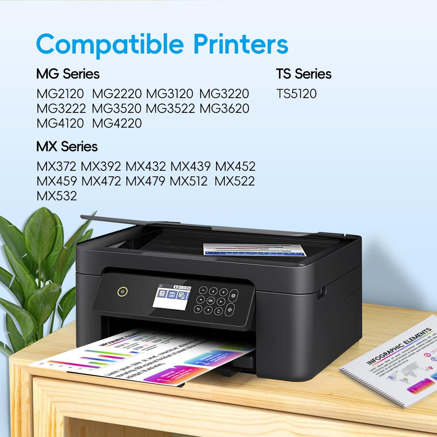 Fooylen PG-240XL 240XL Black Ink Cartridges Replacement for Canon Ink 240XL Black Ink Cartridges 240 PG240XL PG-240XL for Pixma MX492 MX490 TS3420 MG3022 MG2522 TR4520 TR4527 MG2922 (2 Black)