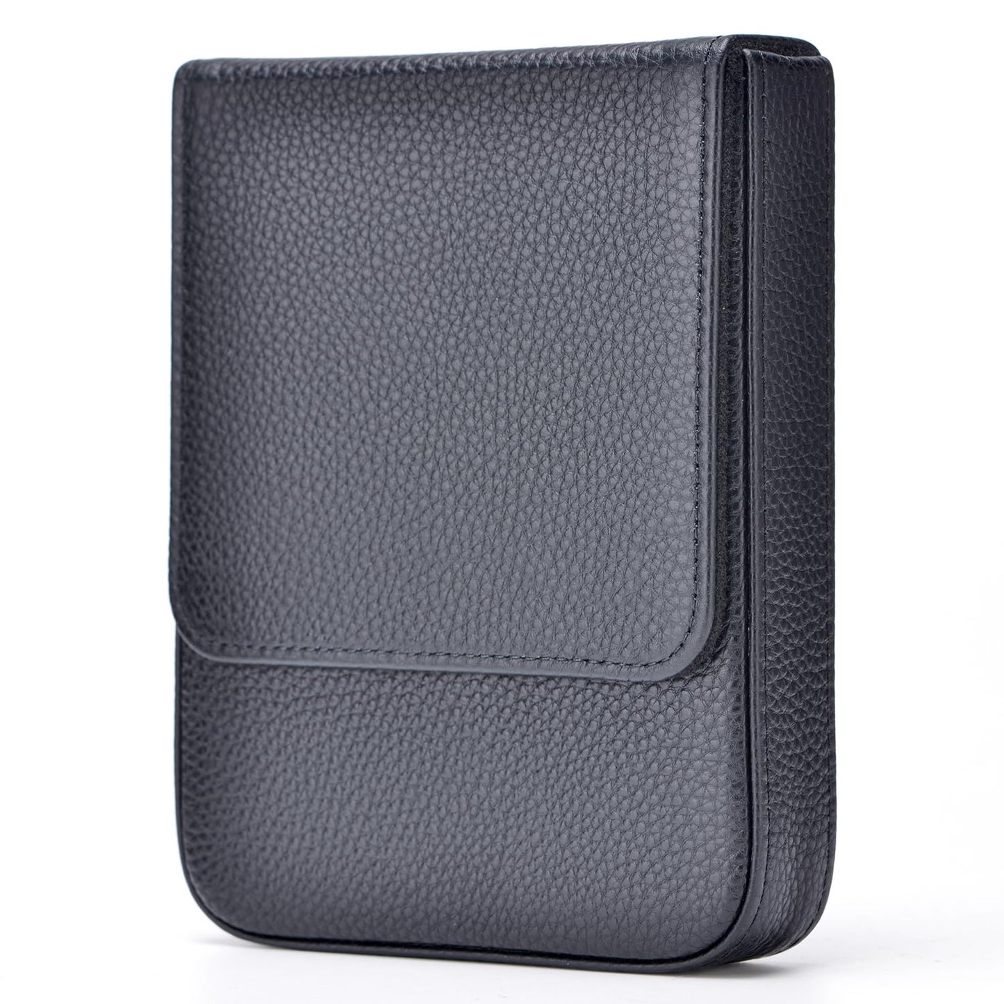 Lanxivi Fountain Pen Cover Genuine Leather Organizer Portable Pen Pouch Drawer Style, Black-6 Slots, 6 Slot, 6 Slots