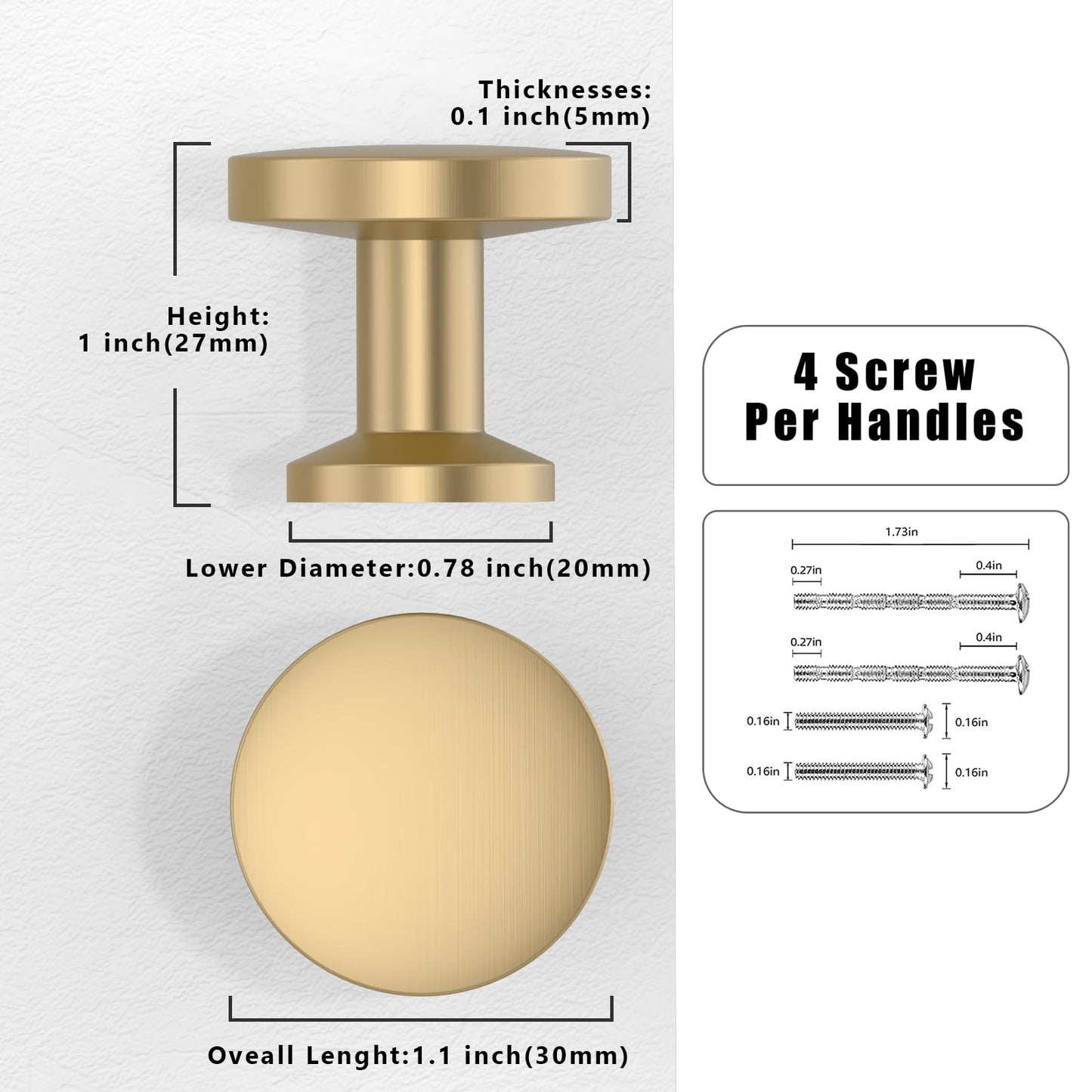 Talentedeco 10 Pack Champagne Bronze Kitchen Cabinet Knobs Cabinet Pulls Drawer Knobs Cabinet Hardware Zinc Knobs for Drawers