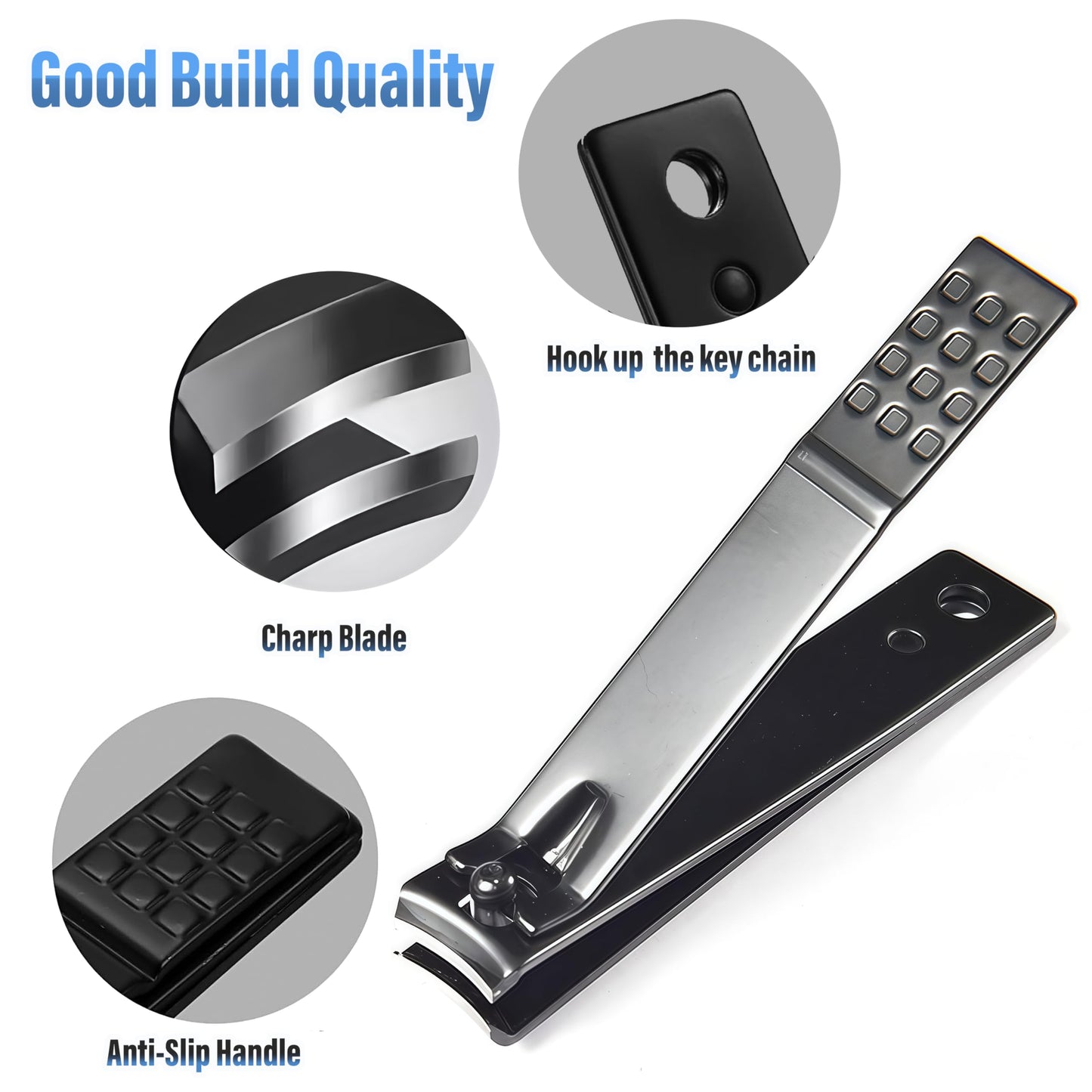 AVERZELLA 60-Pack Fingernail Nail Clippers in Bulk, Individually Wrapped Nail Clippers Pack Ultra Sharp Nail Cutter Set Curved Edge, Flat Nail Clippers Bulk for Men Seniors Homeless Care (Black)