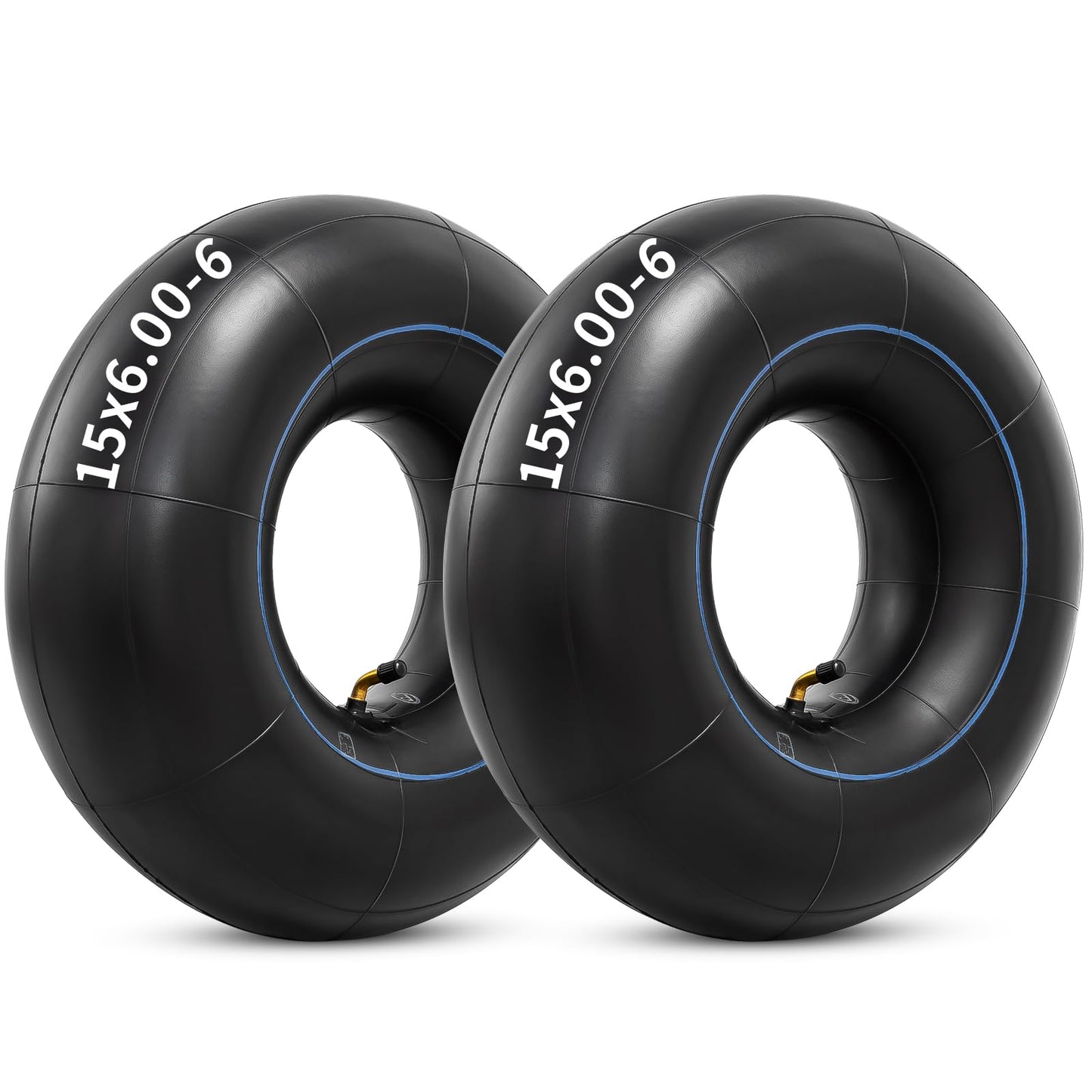 Heavy Duty 15x6.00-6 Butyl Inner Tubes with TR-87 Bent Valve Stem, Premium Replacement 6.00/6.50-6 Lawn Mower Tire Tubes Fit for Snow Blowers, Go Karts, Golf Carts, Wheelbarrows and More 2 Pcs