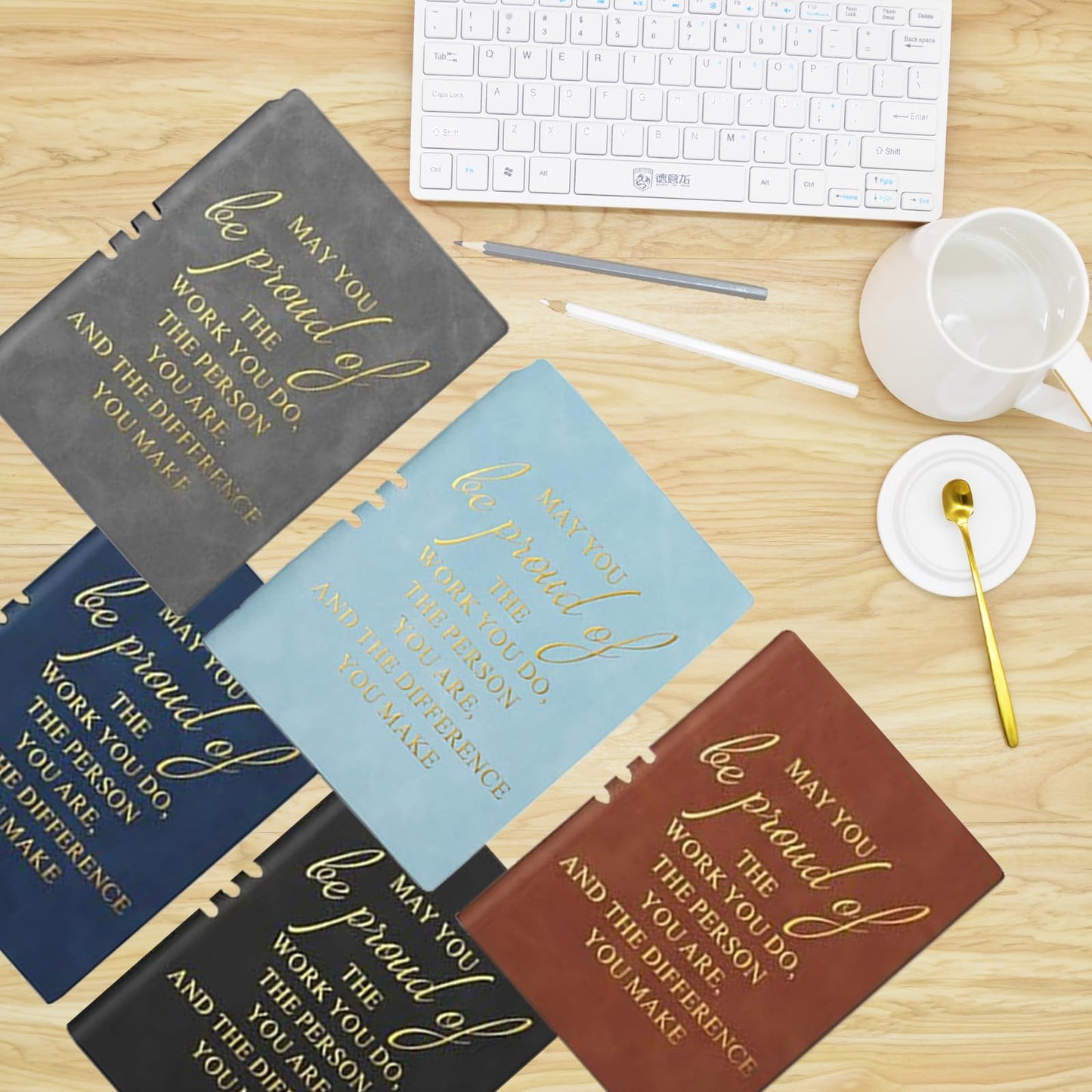 Aliji 5 Pcs Inspirational Notebooks, A5 Inspirational Notebooks Employee Gifts Thank you Notepad for Teacher Student Coworker Team, 200 Page