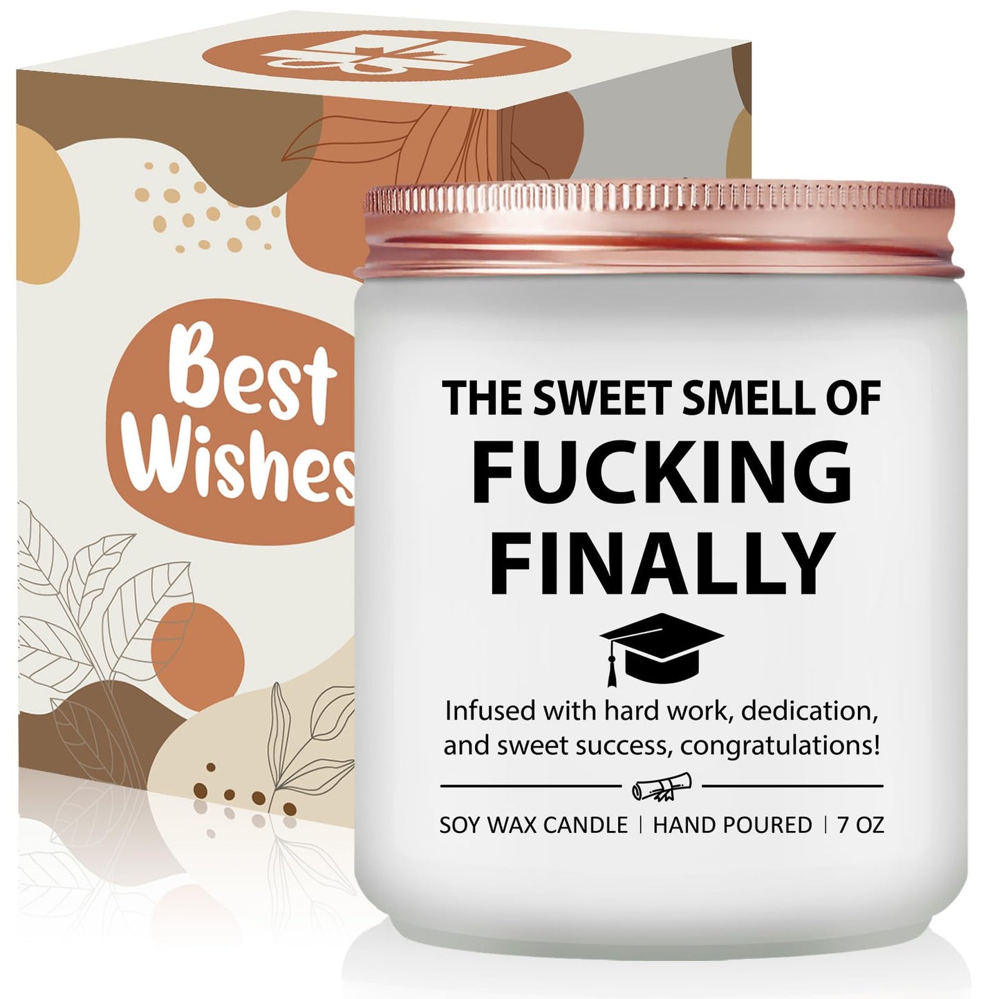 Risnoae Graduation Gifts for Her 2026 - High School, University, College, Masters Degree, Phd, Nurse Graduation Candle Gifts for Women, Men - Cool Personalized Female Grade 8 Graduated Gift