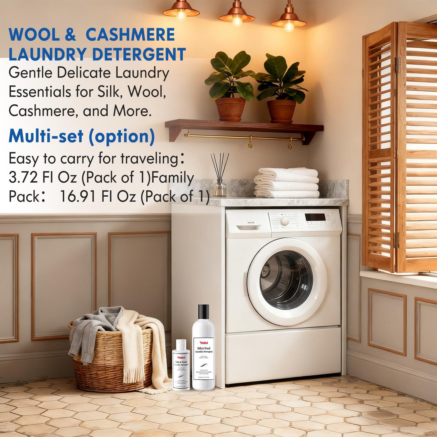Wool & Cashmere Laundry Detergent, Double Concentrated Neutral PH Shampoo, Compatible With Silk, Wool, Cashmere Delicate Wash, Soft & Comfortable - 16.91 Fl Oz