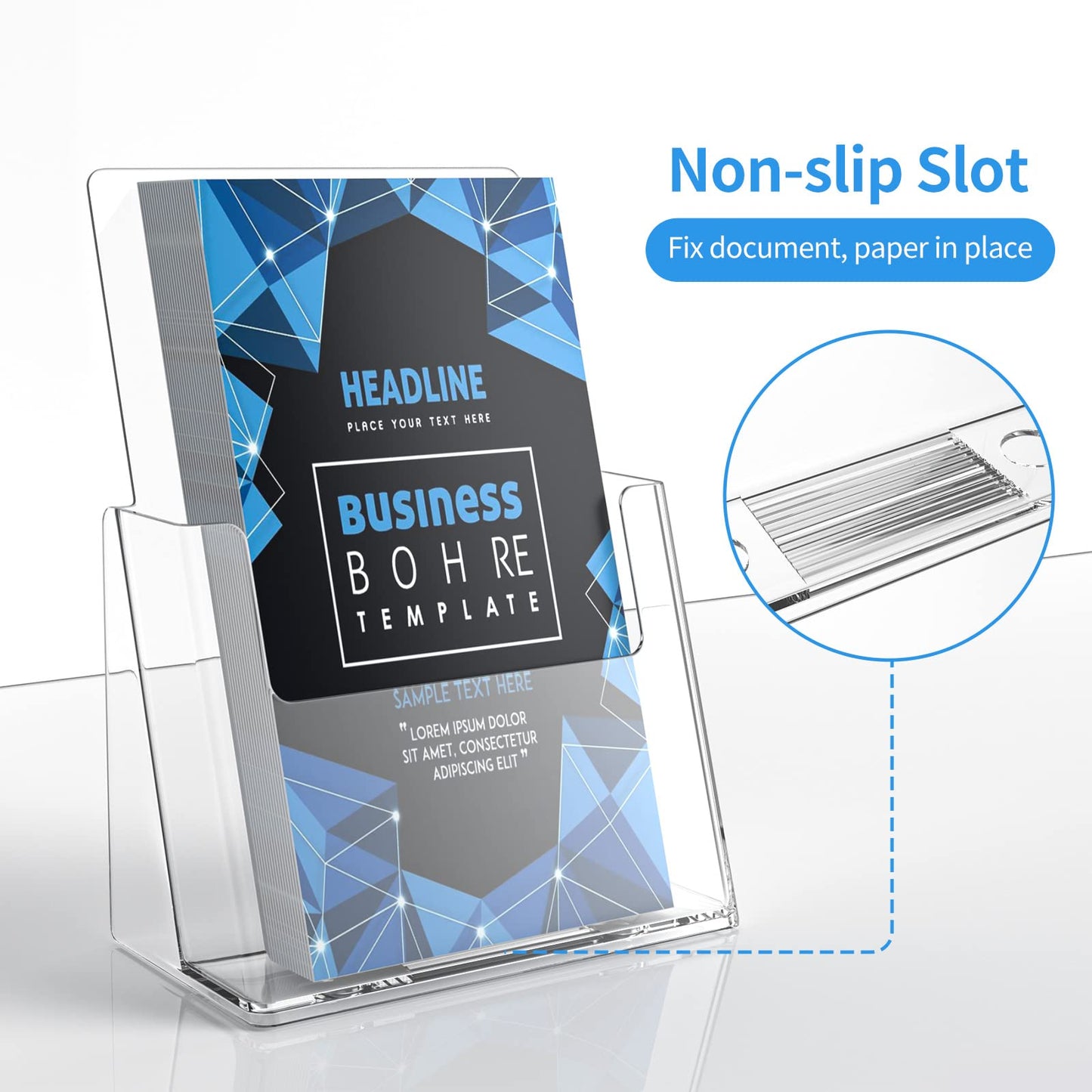 zavekia 6 Pack 6'' x 9'' Acrylic Brochure Holder,wide brochure leaflet booklet literature flyer catalog magazine. (6 x 9 in/ 6 Pack)
