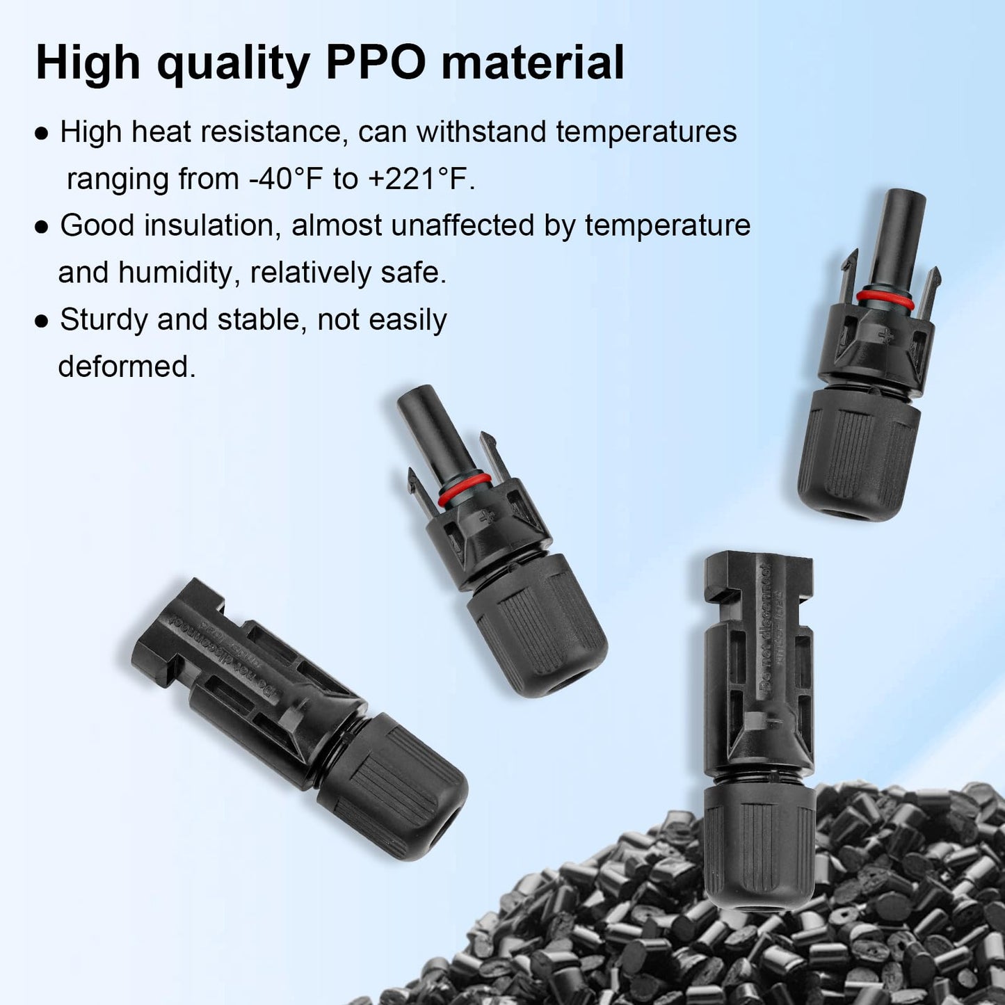 MOOKEERF Solar Connectors - 20Pairs / 40PCS Solar Panel Connector Male Female with Dual Spanners IP67 Waterproof