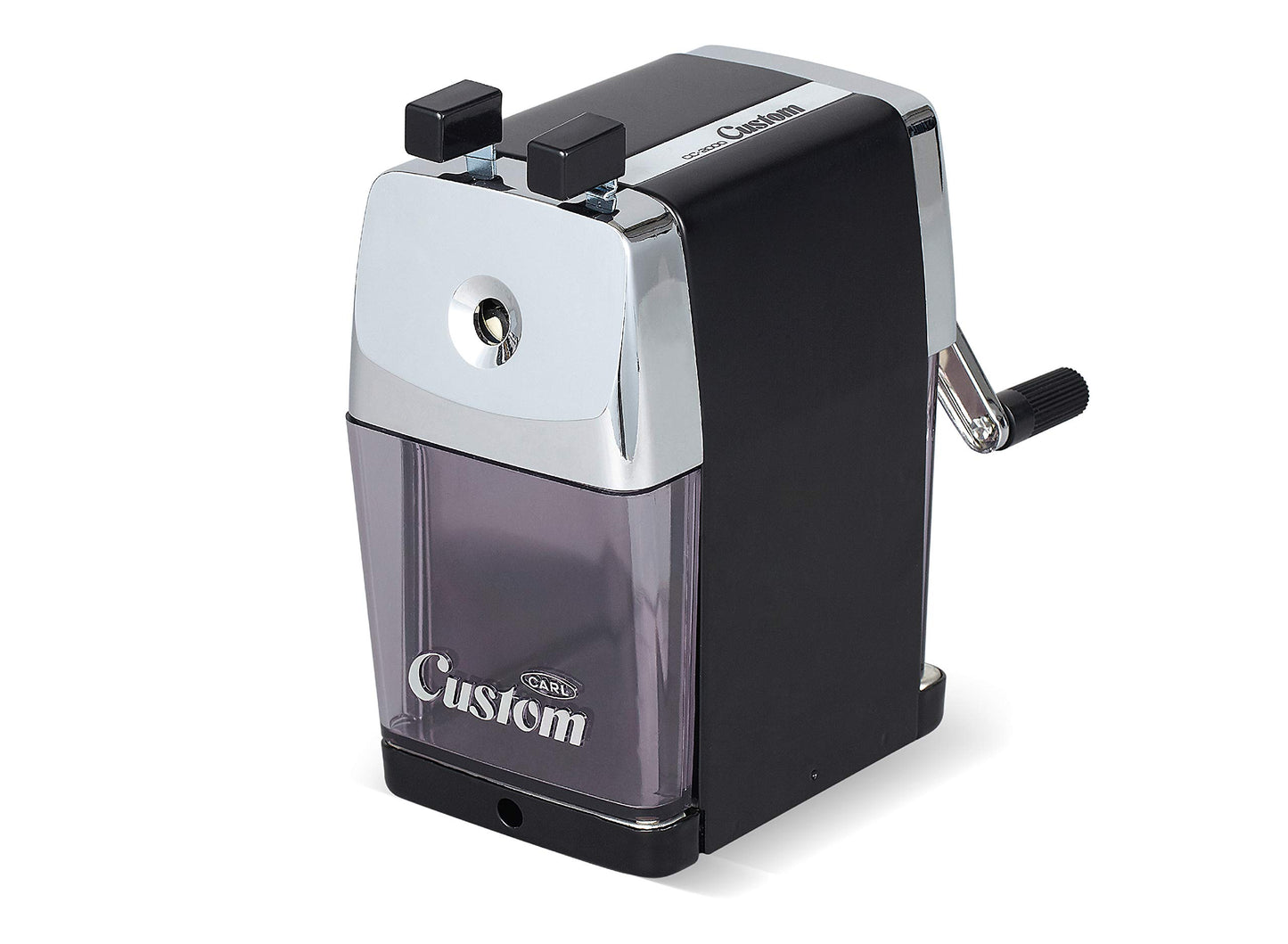 Carl Pencil Sharpener, CC-2000, Black, 5-Point Selector. Manual, Quiet for Office and Home Desks, School Classroom, CUI19018