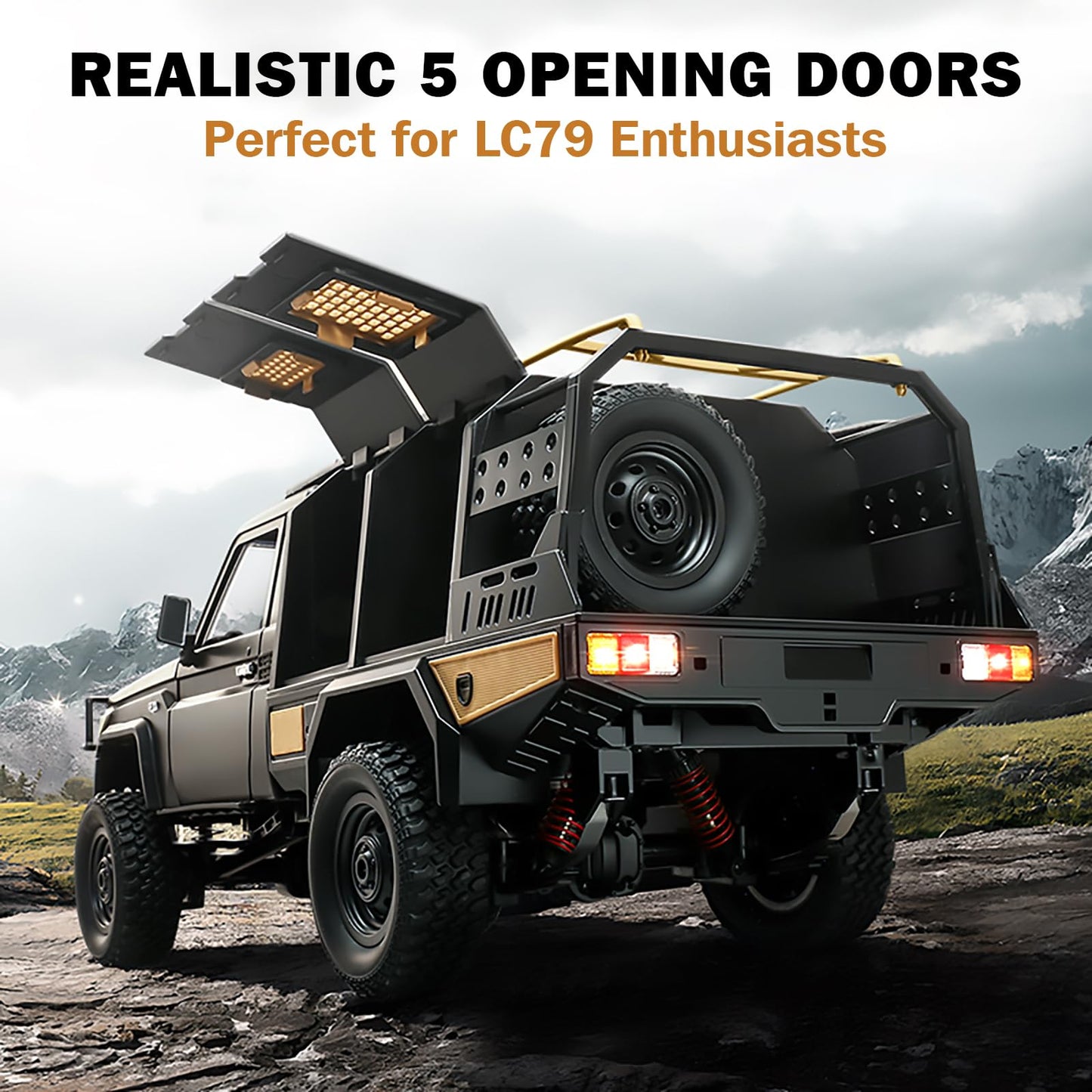 1/12 RC Rock Crawler, MN-82S Toyota LC79 Pickup Truck, 2.4GHz Crawler 4x4 Remote Control Off Road Car RTF with Upgraded Chassis Hobby Grade Toy Gifts for Adults