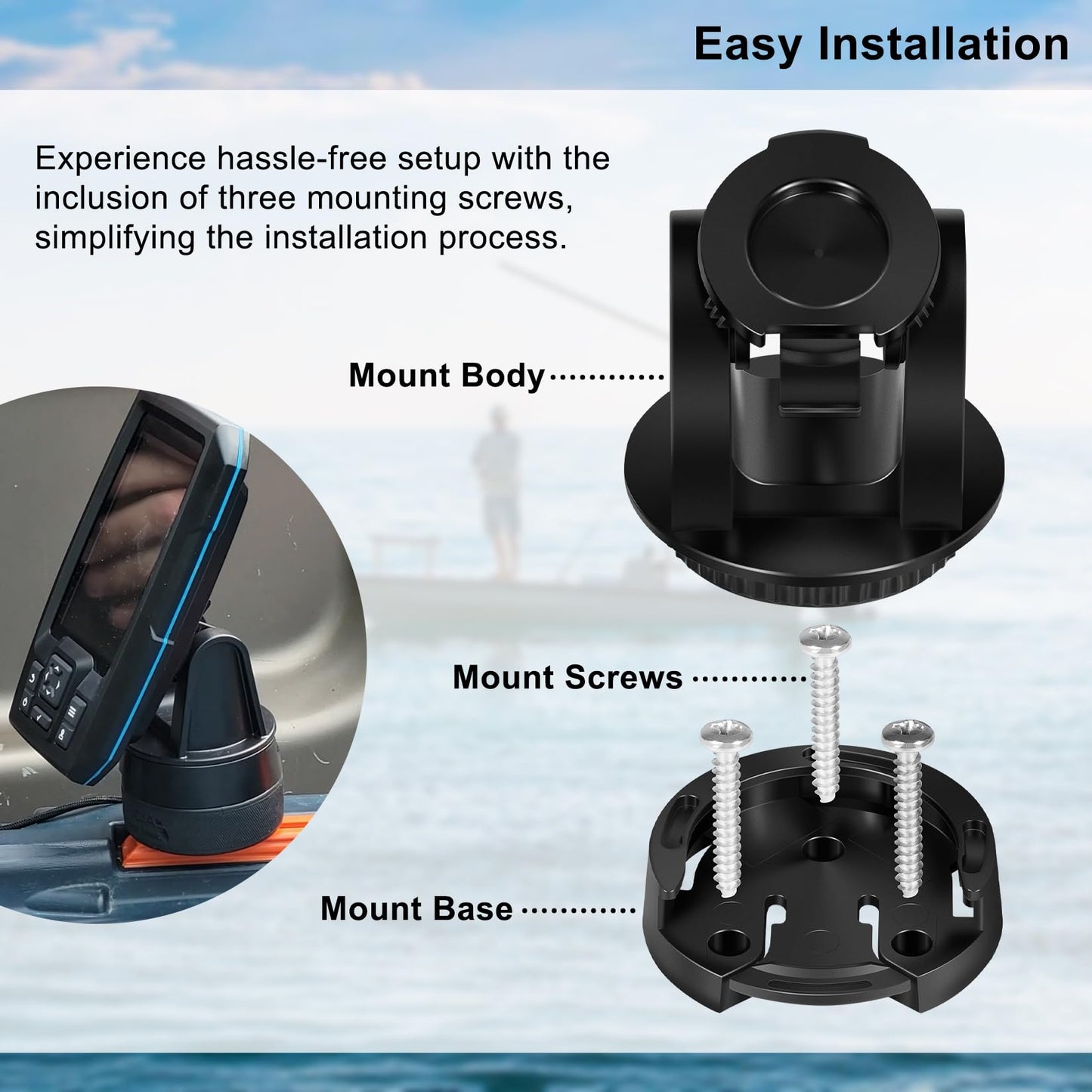 yourour 010-12439-10 Tilt/Swivel Mount Compatible with Garmin Striker Plus 4/4Cv,Striker Vivid 4cv