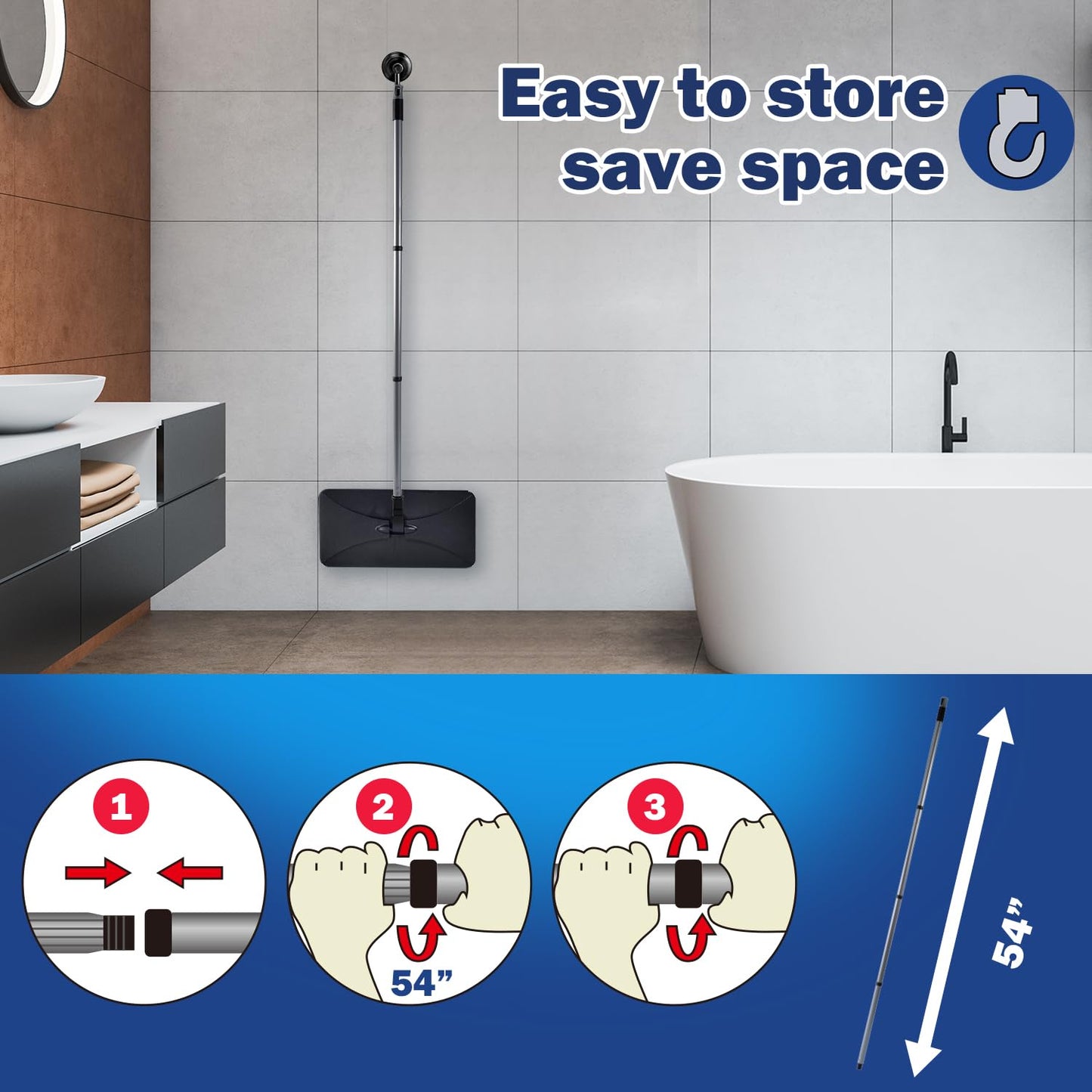 MATTHEW CLEANING PRODUCTS Large Surface Flat Mop, 15x8 Inches, 3Pack Microfiber Wet Mop Refills, Reusable & Washable, Compatible with Hardwood Floor & More, Includes 1 Cleaning Scraper