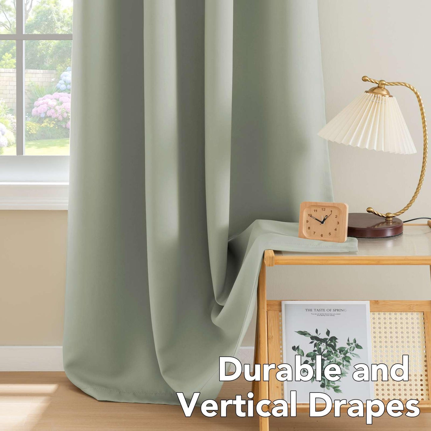 H.VERSAILTEX Blackout Curtains 2 Panels for Bedroom Light Blocking Room Darkening Curtain Drapes for Living Room, Thermal Insulated Grommet Top, Each 52 by 84 Inch, Light Sage Green, Sold Pair