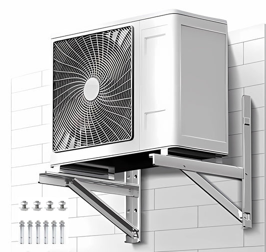 mini Split Wall mounting Bracket Fits 9000-36000 BTU condensers Required mounting Screws Included Maximum Weight 320 lbs. 1.3 Thickness mm Stainless Steel Wall Mount Air Conditioner Bracket