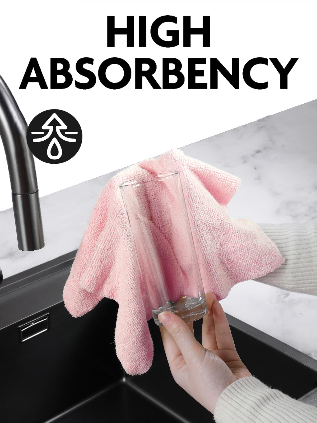 Fantasticlean Microfiber Cleaning Cloth Roll -75 Sheets, Tear Away Microfiber Towels, 30x30cm, Reusable, Washable, Scratch Free, Ultra Absorbent Dish Rags for Car, Home, Garage or Shop (Pink)