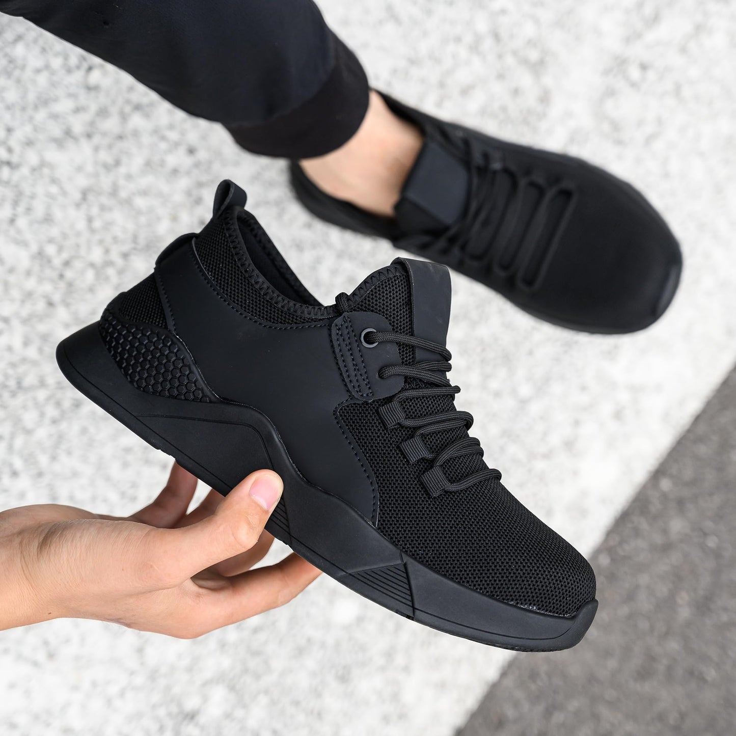 Ulogu Non Slip Waterproof Shoes for Women,Slip On Work Loafers Food Service Restaurant Kitchen Chef Shoes Lightweight Comfort Walking Sneakers Black