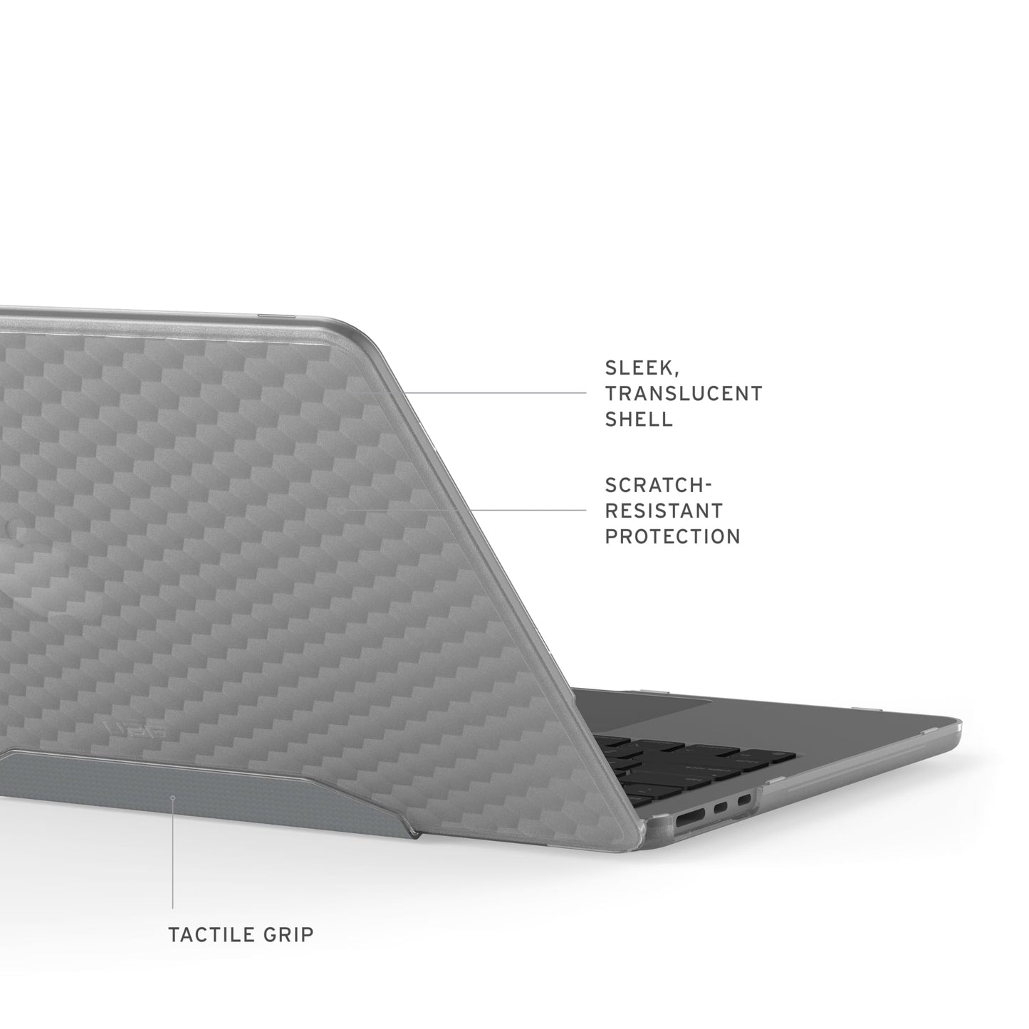 URBAN ARMOR GEAR UAG Designed for MacBook Air 13" M4/M3/M2 2022-2025 (A2681, A3113, A3240) Case - Rugged One Piece Hardshell Transparent Clear Scratch Resistant Protective Cover, Essential Armor Ice