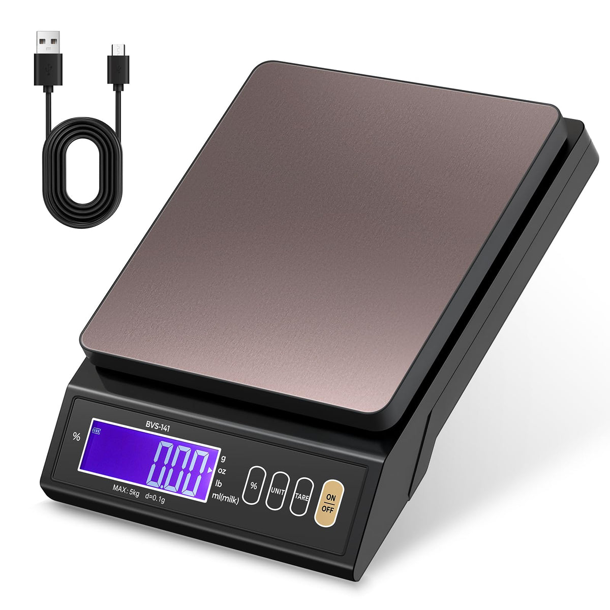 Bonvoisin Baking Scales 0.1 Gram Accuracy Digital Scales for Kitchen, Candle, Soap and Sourdough Bread, with Percentage Weighing Function, Weighing in Grams, Pounds and Ounces (10 lbs)